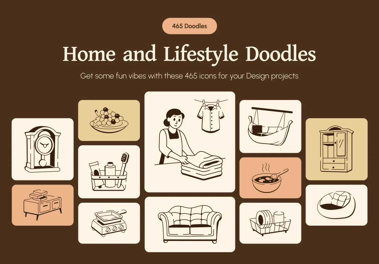 Home and Lifestyle Doodle Icons