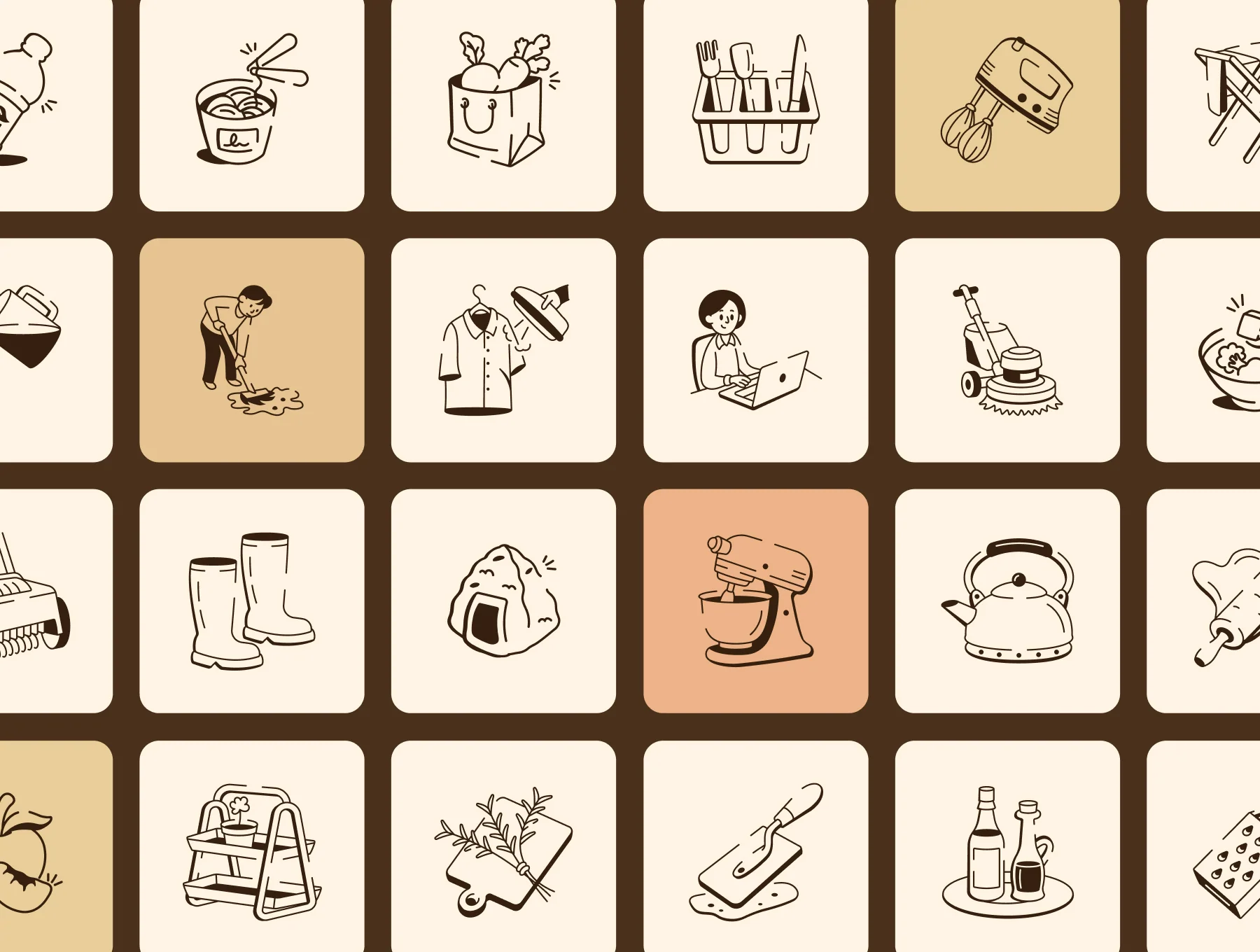 Home and Lifestyle Doodle Icons 5