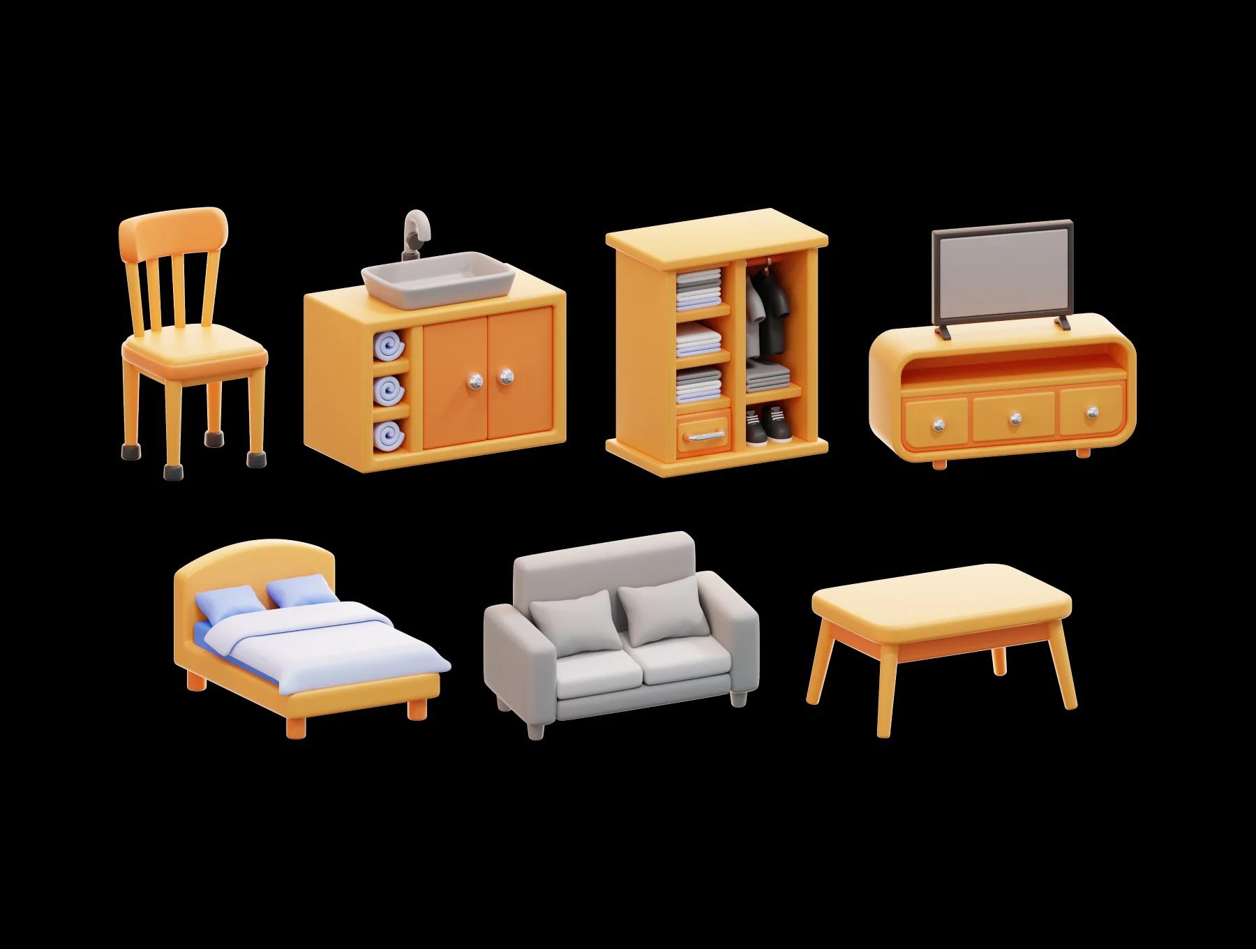 Home Furniture 3D Icon Pack 5