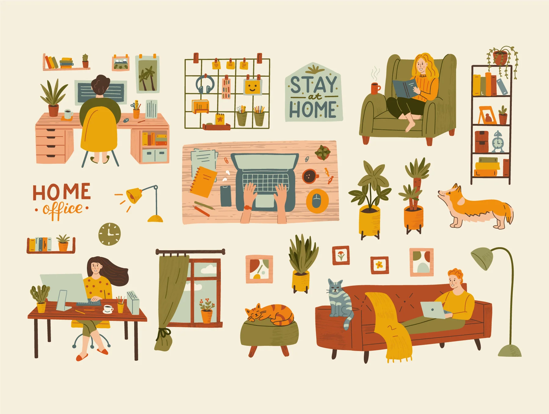 Home Office Illustration Kit 3