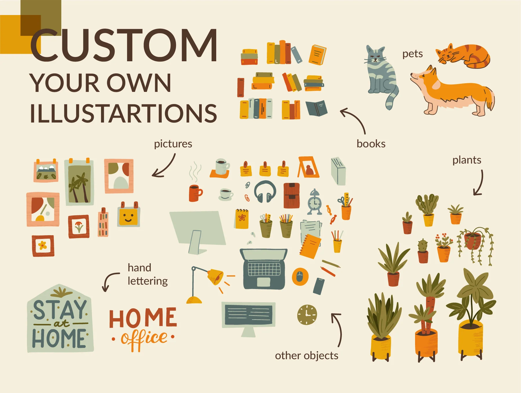 Home Office Illustration Kit 4