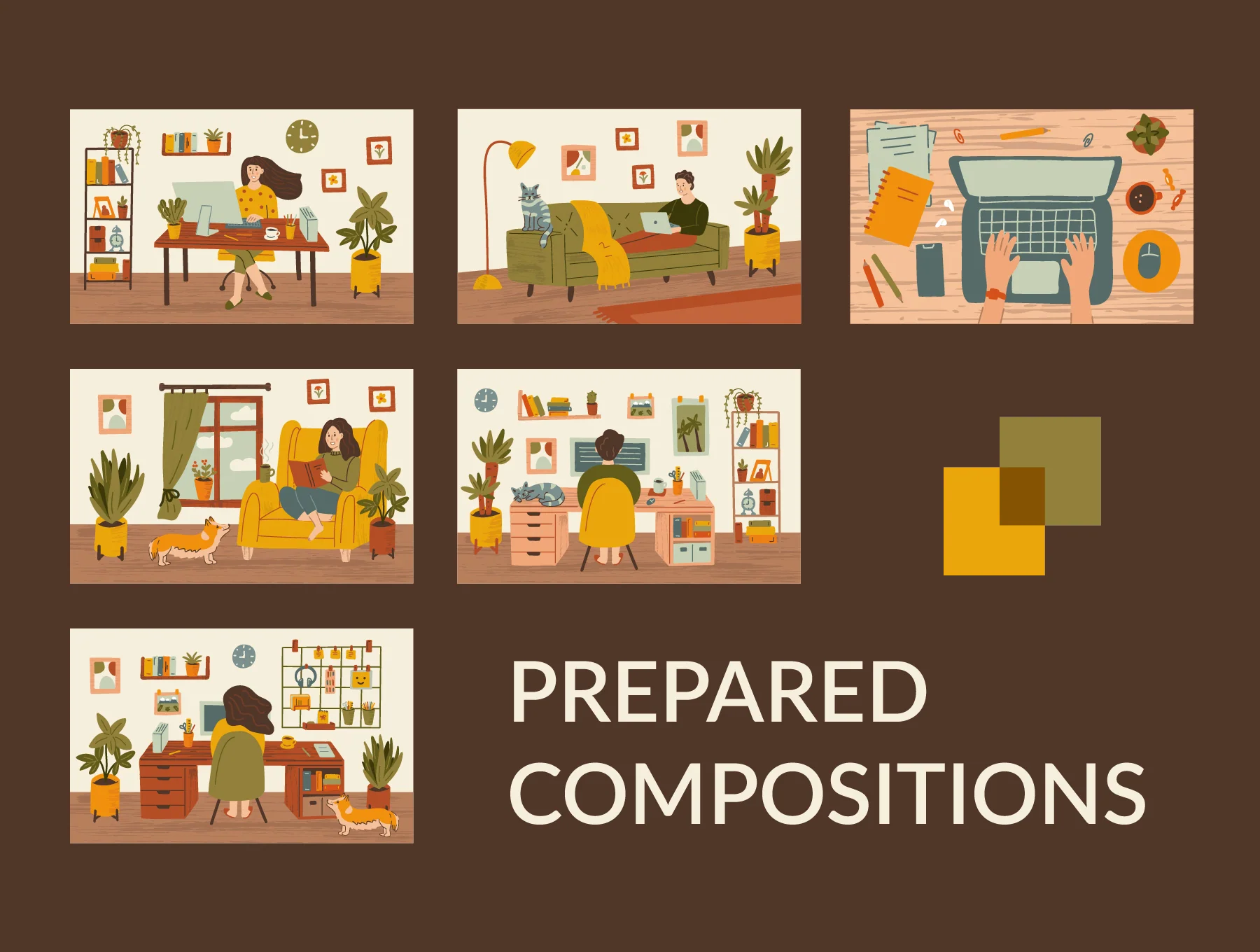 Home Office Illustration Kit 6