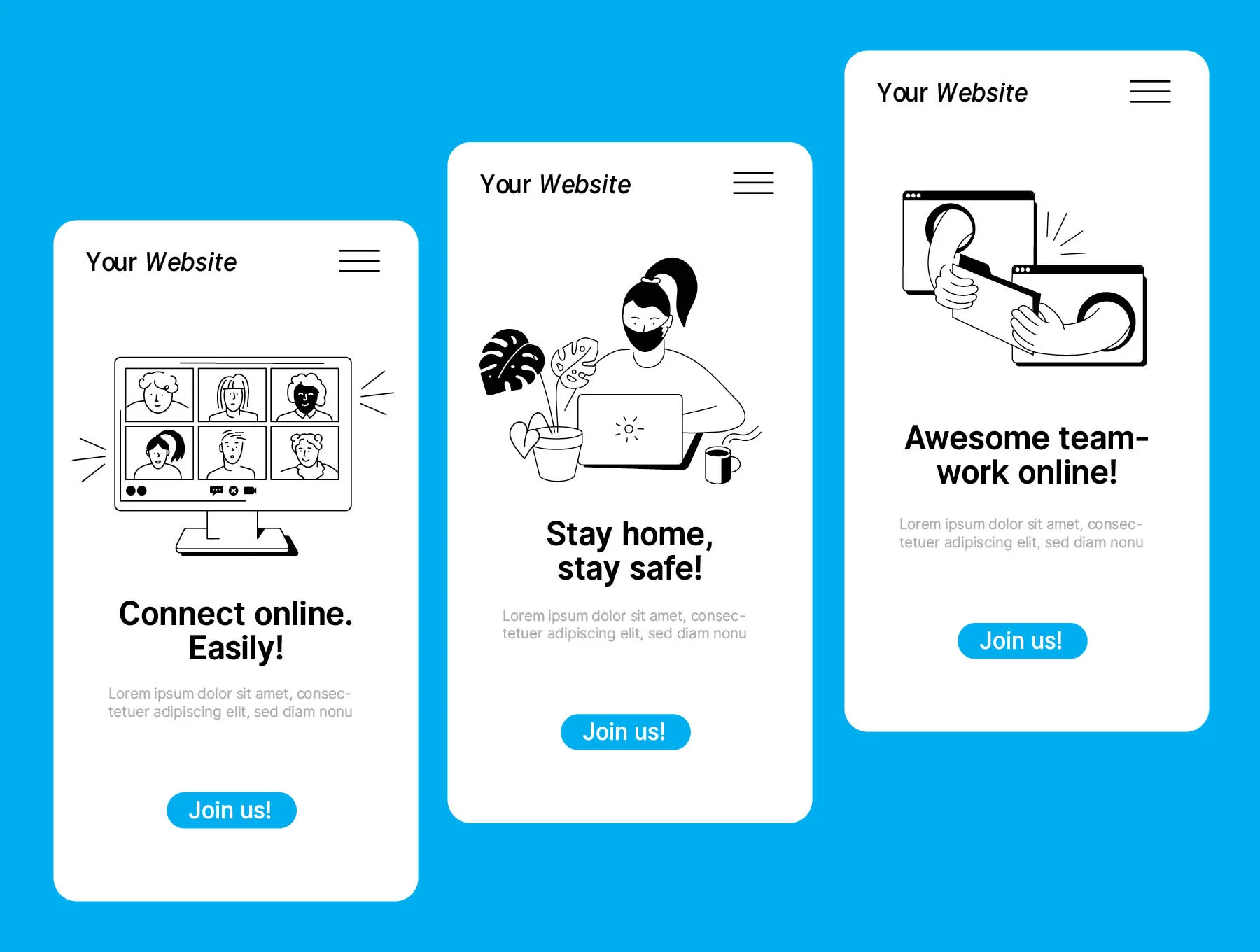 Home office and Remote work Illustrations Pack 2