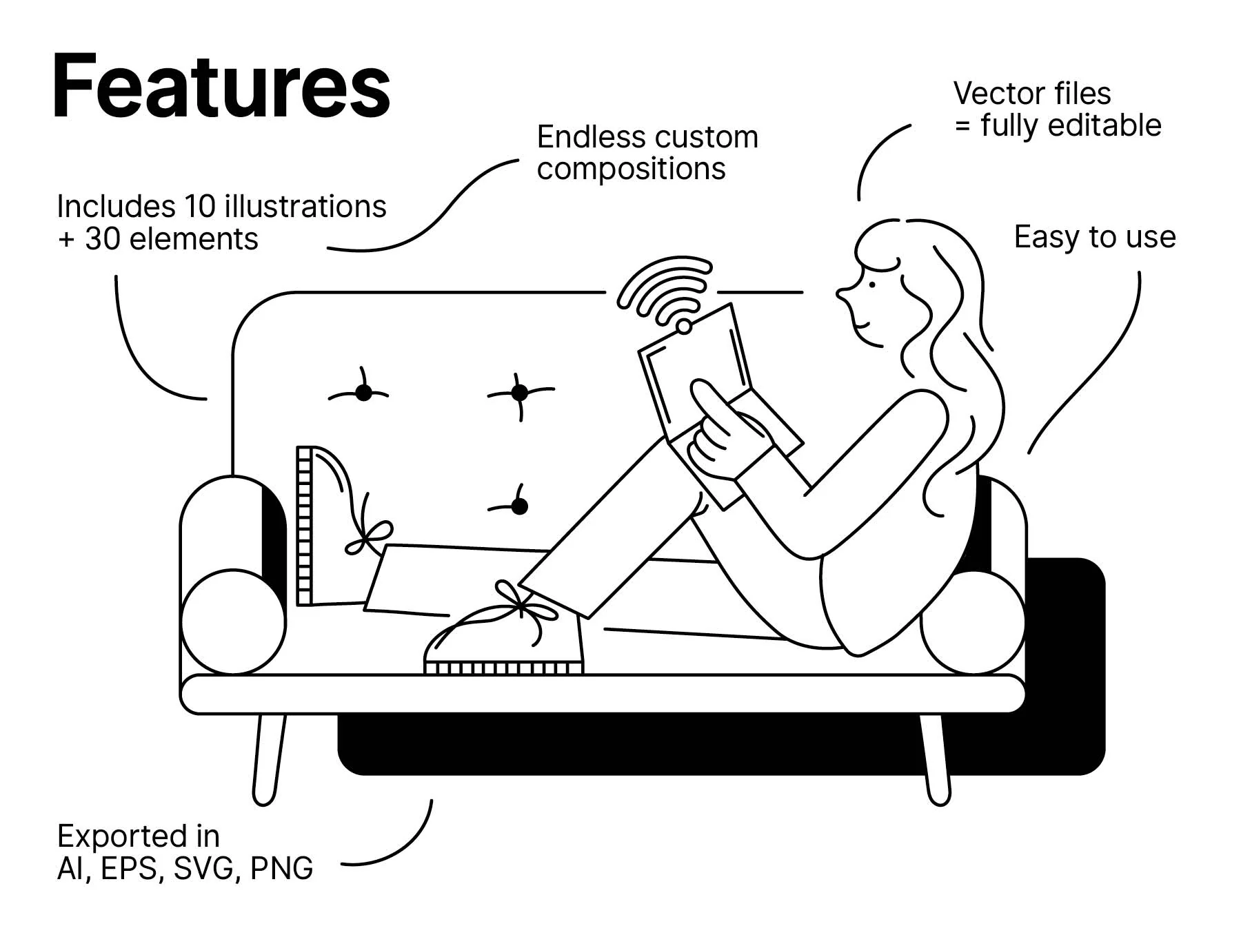 Home office and Remote work Illustrations Pack 4