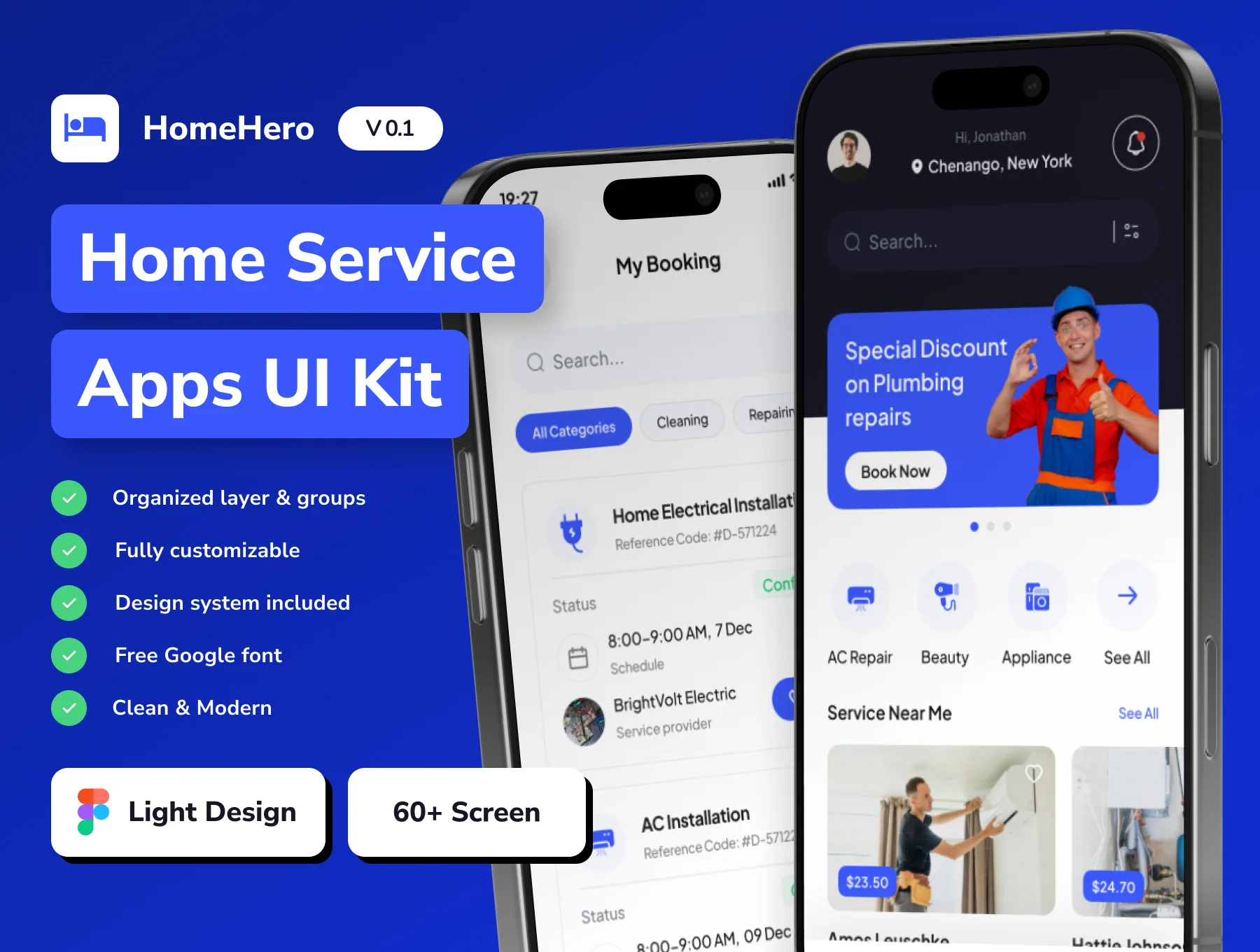 HomeHero - Home Service Mobile App IOS UI Kits