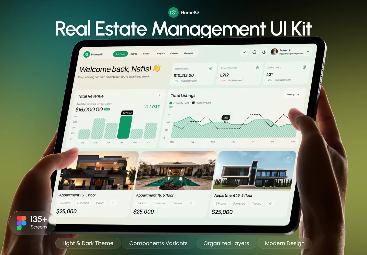 HomeIQ - AI Real Estate Management UI Kit