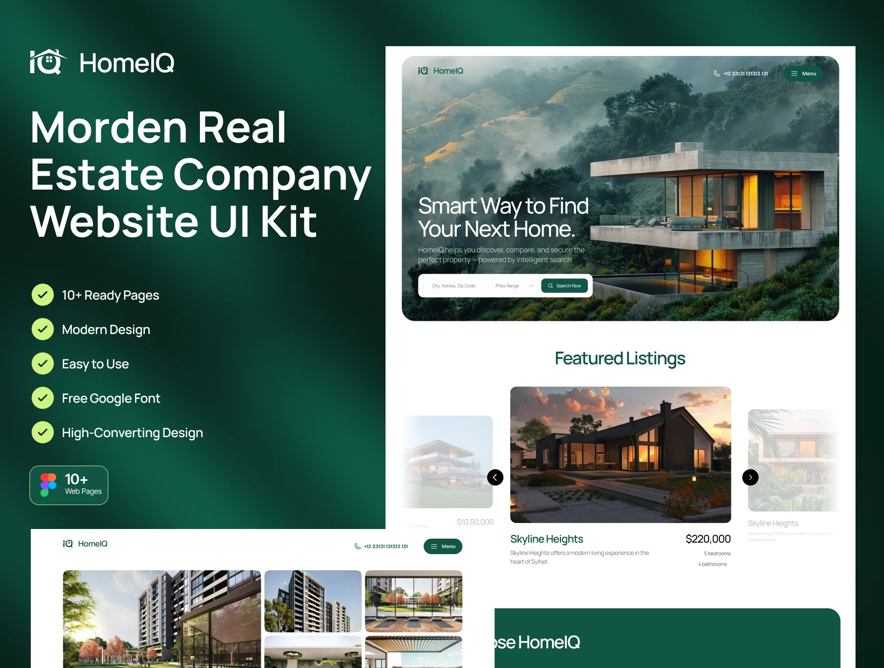 HomeIQ - Morden Real Estate Company Website UI Kit