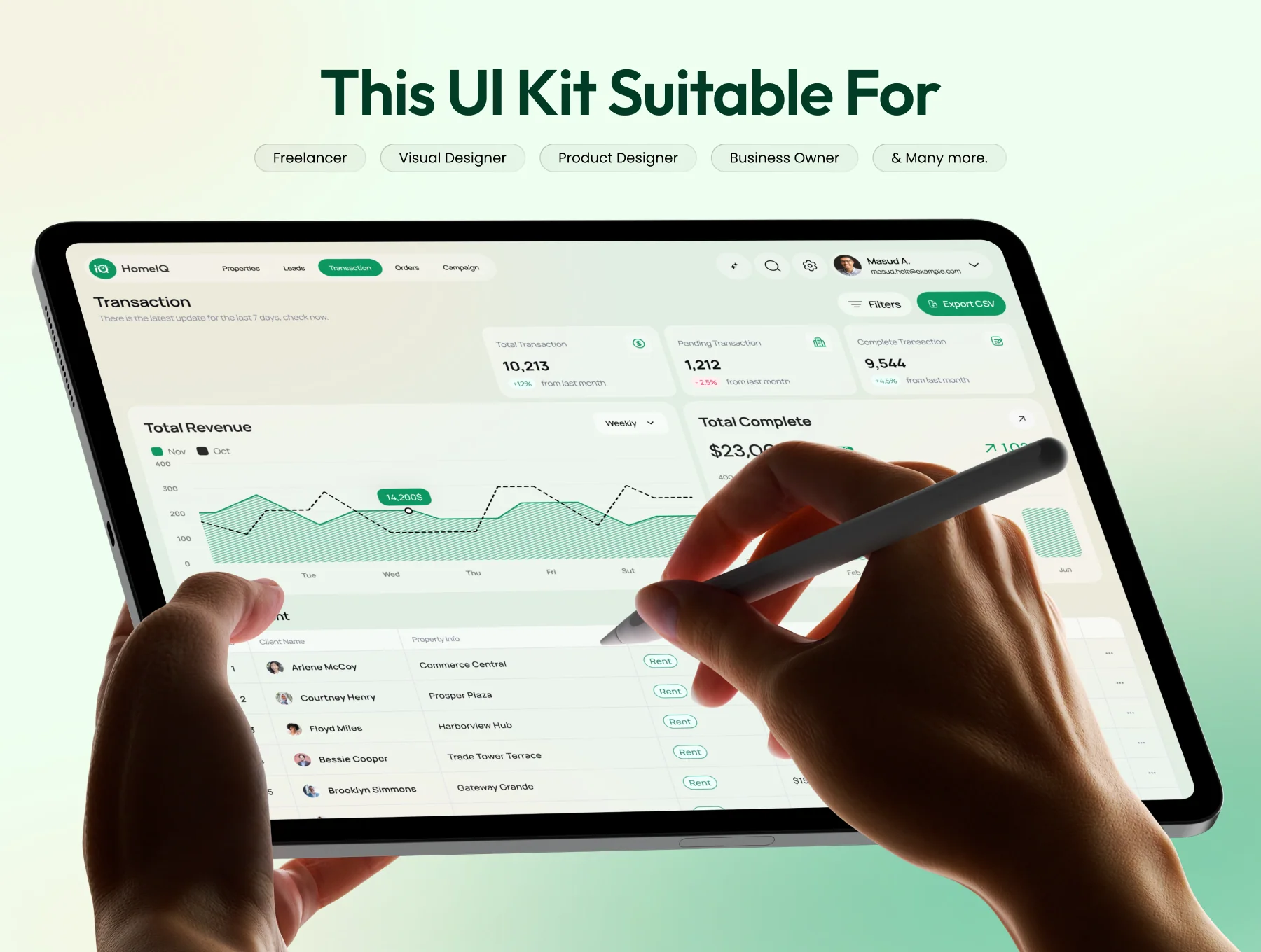 HomeIQ - SaaS CRM Real Estate Management Dashboard UI KIT 6