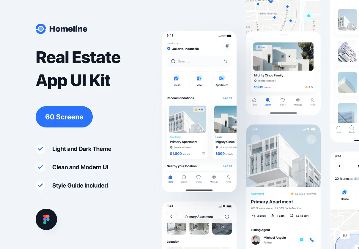 Homeline - Real Estate & Rent House App UI Kit