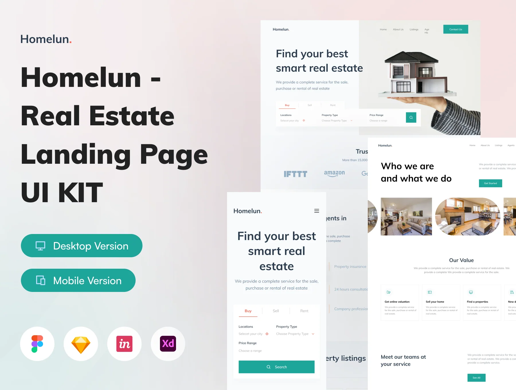 Homelun - Real Estate Landing Page UI KIT