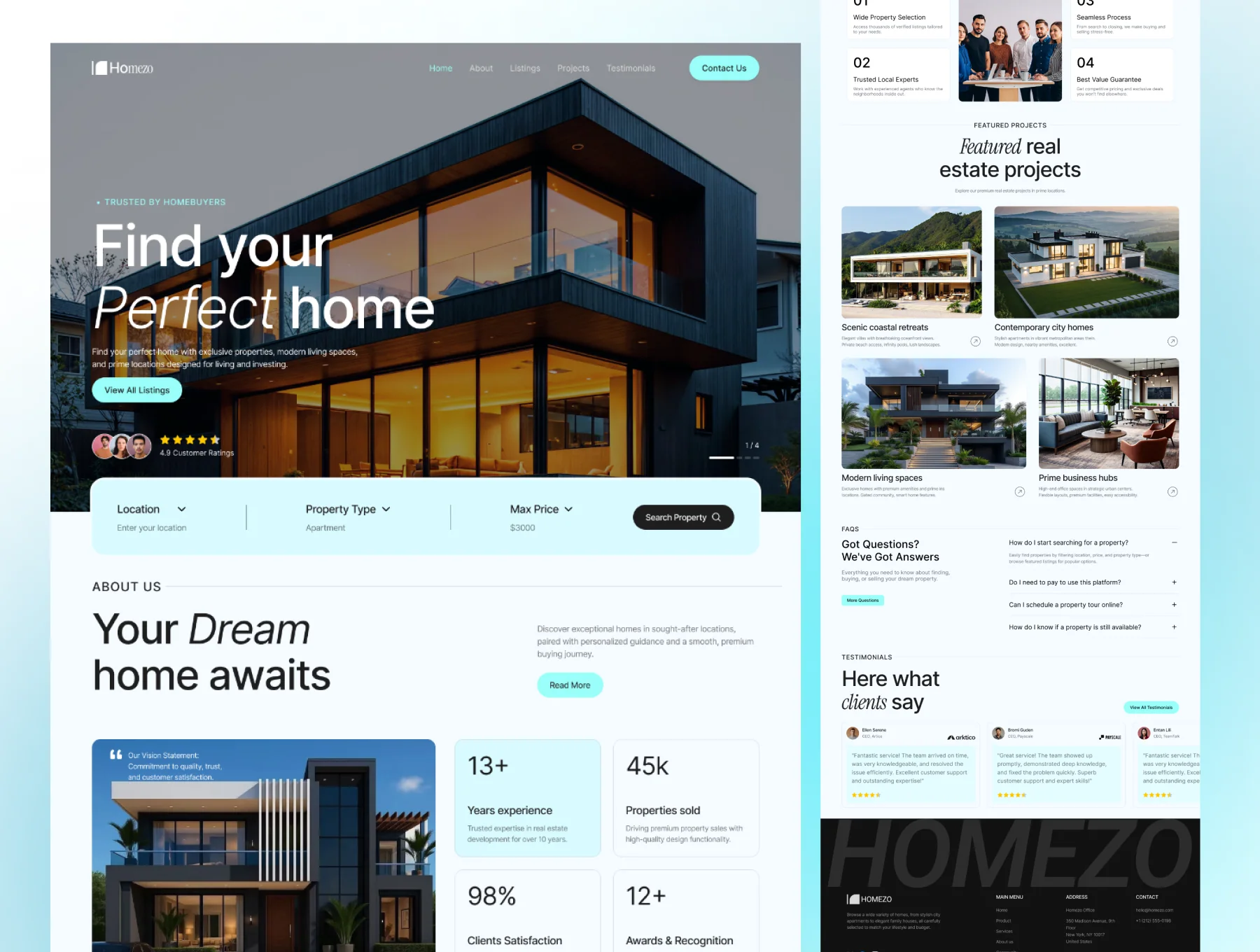 Homezo – Real Estate & Property Framer Template 4