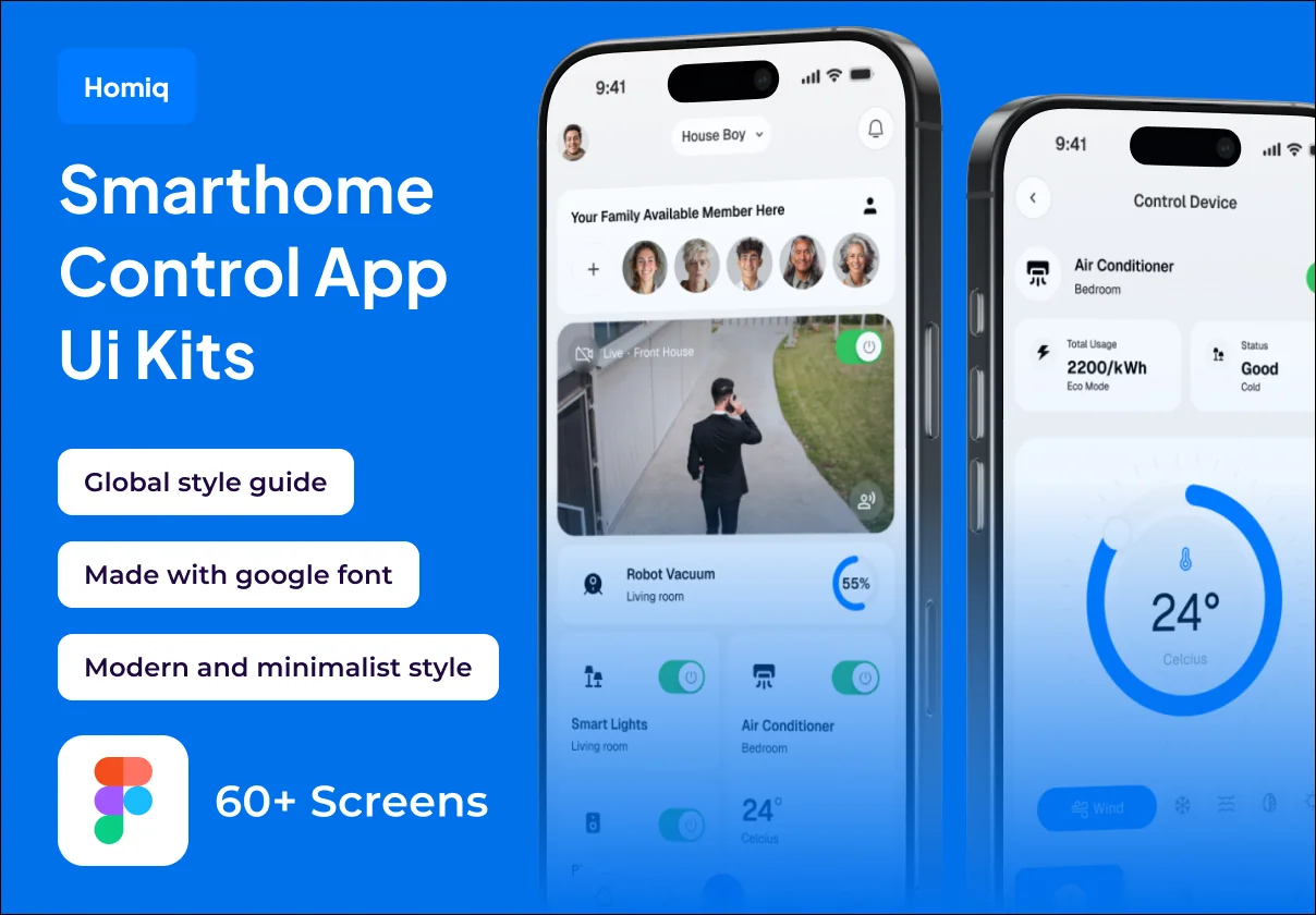 Homiq - Smarthome Control Premium UI KIts App