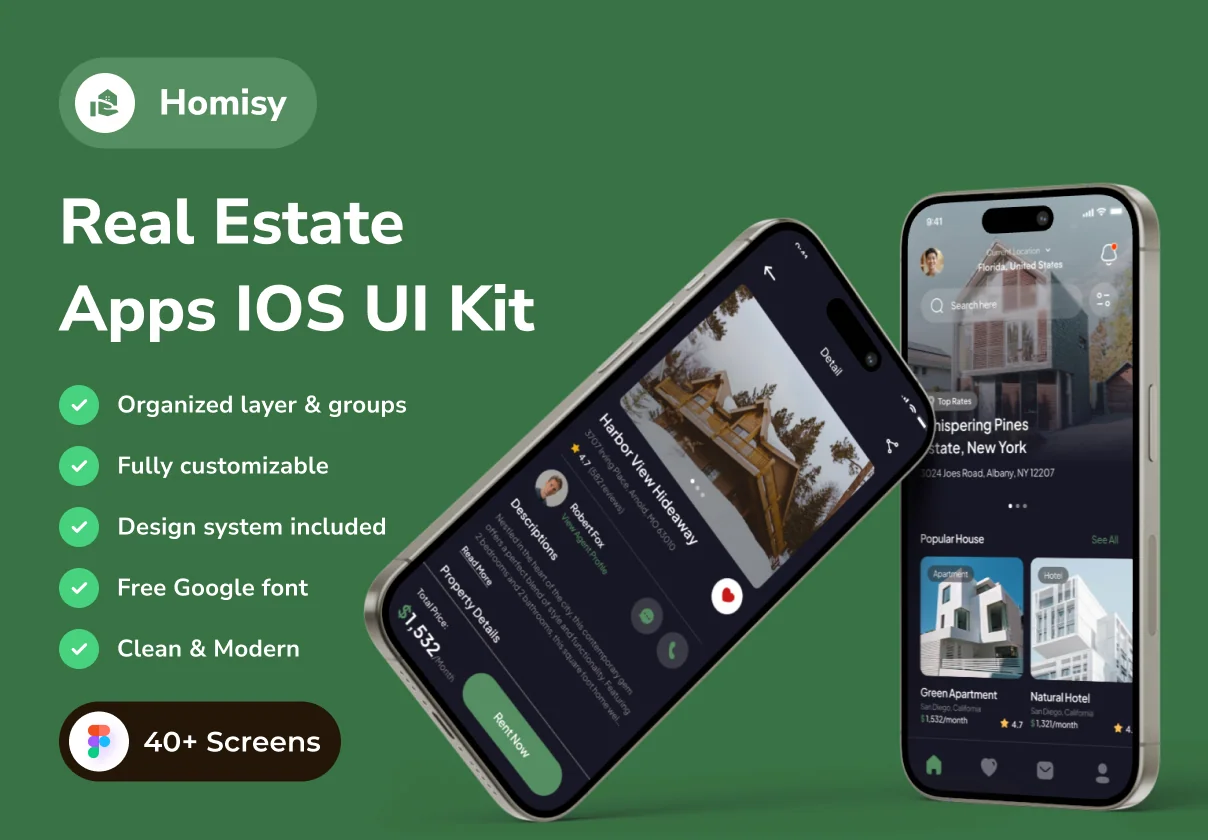 Homisy - Real Estate App IOS UI Kits