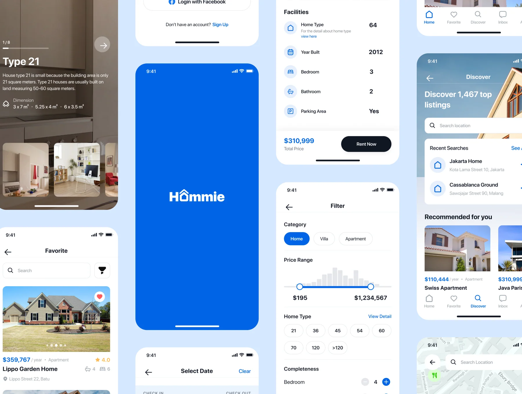 Hommie - Real Estate App UI Kit 2