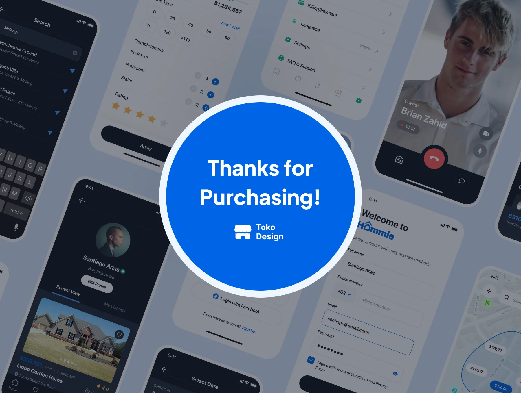 Hommie - Real Estate App UI Kit 6