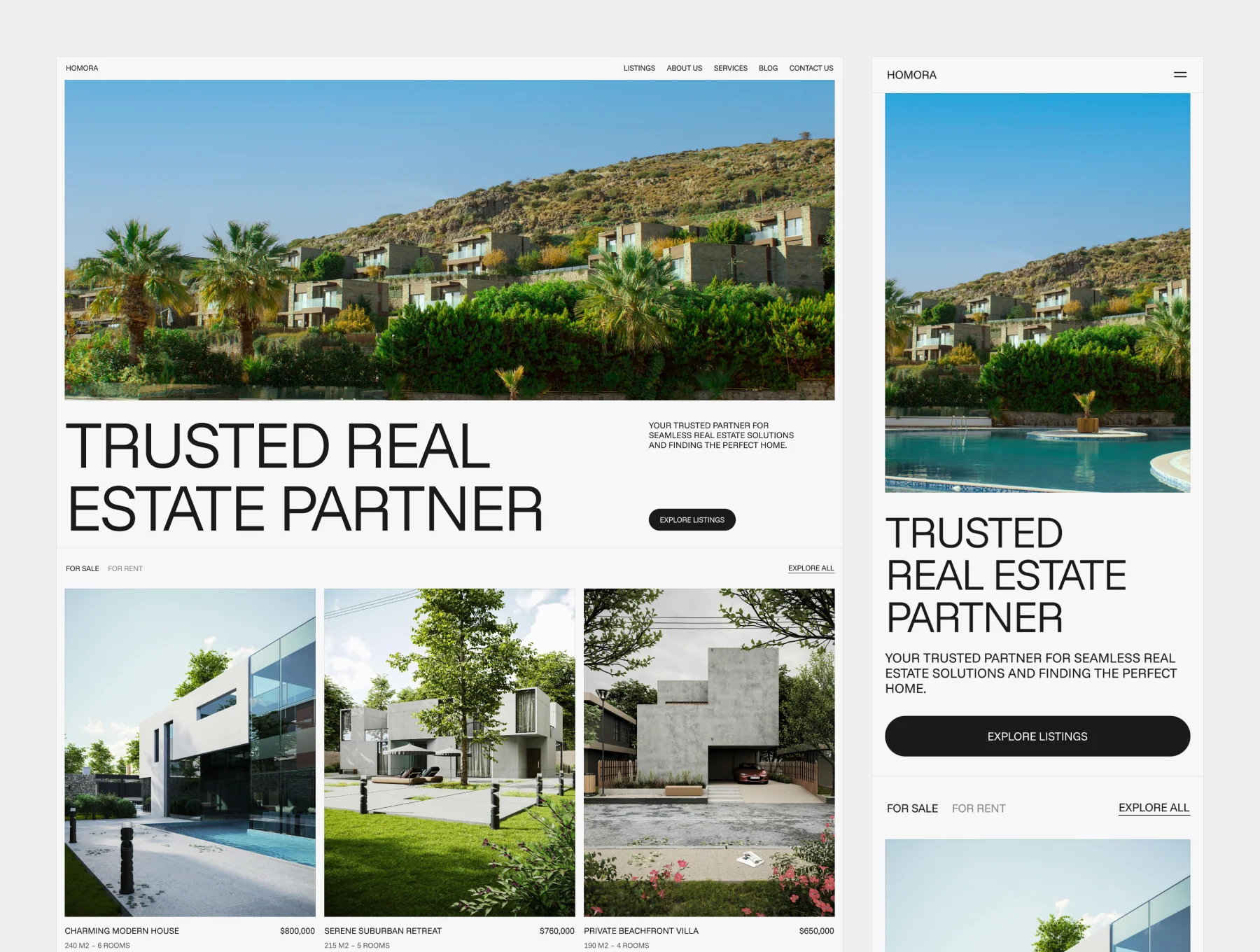 HOMORA – Real Estate Company Website 3