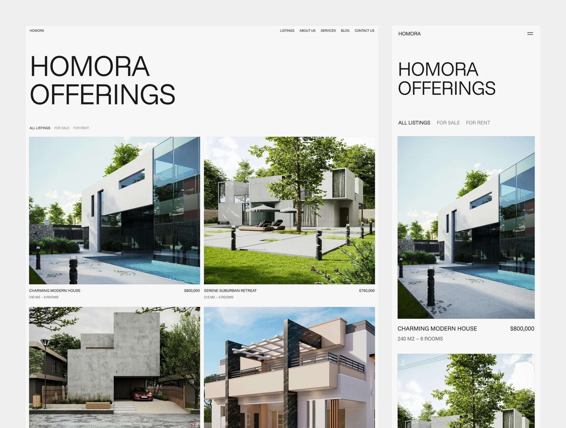 HOMORA – Real Estate Company Website 4