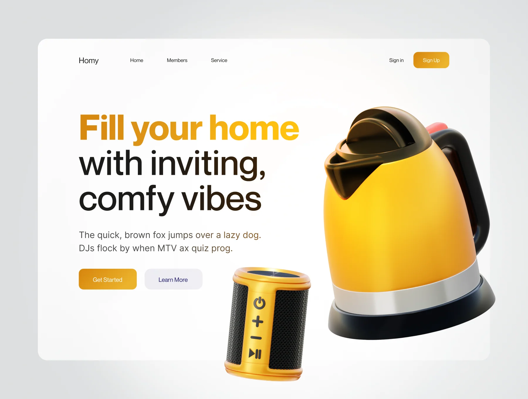 Homy - Home Appliances 3D Icon Set 6