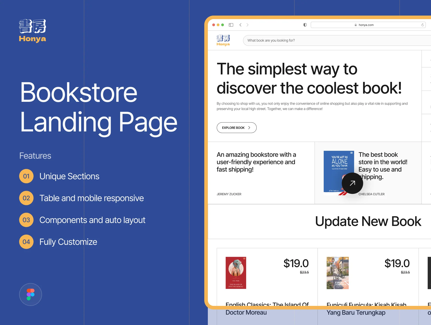Honya - Bookstore Ecommerce Website