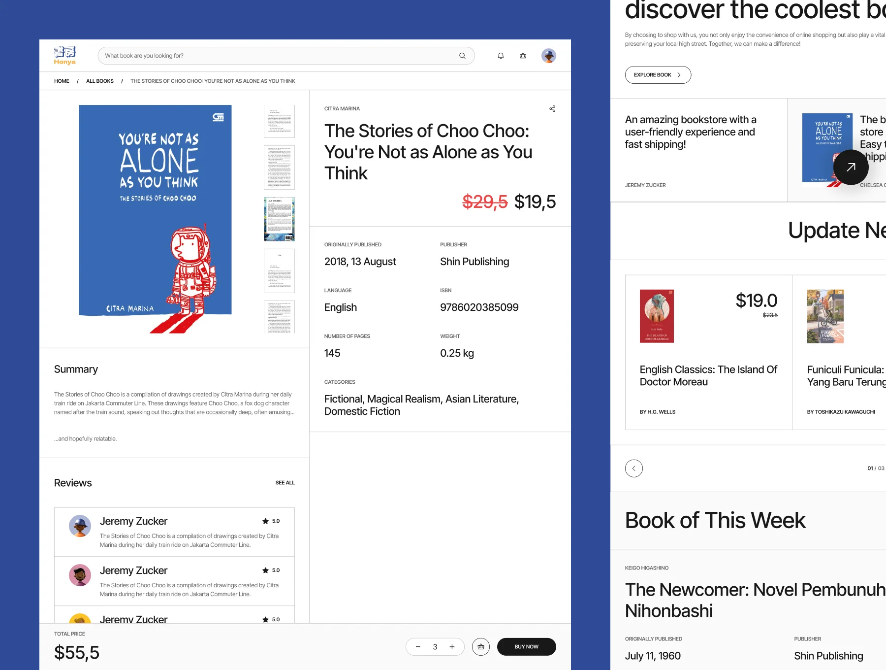 Honya - Bookstore Ecommerce Website 2