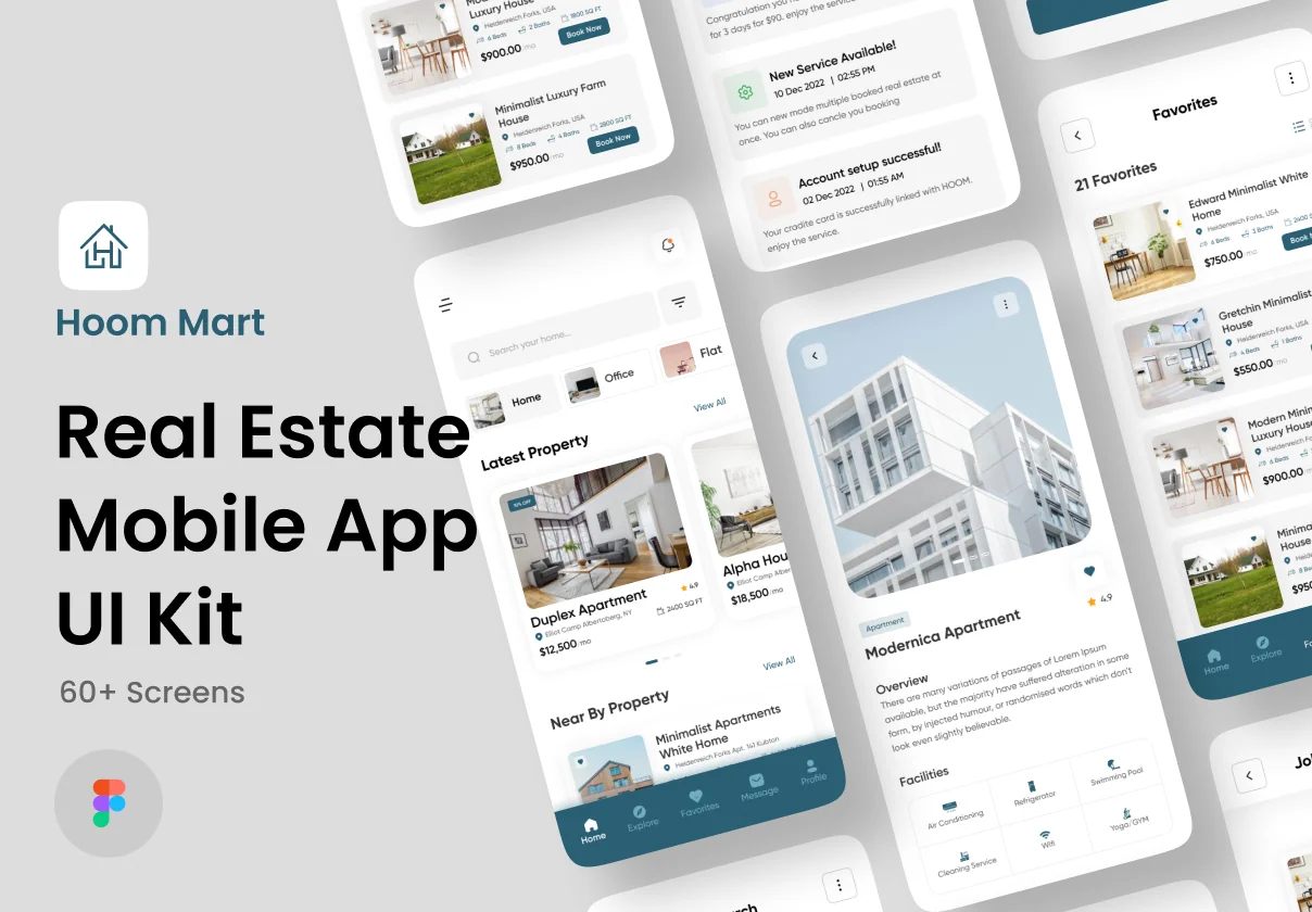 Hoom Mart - Real Estate App UI Kit