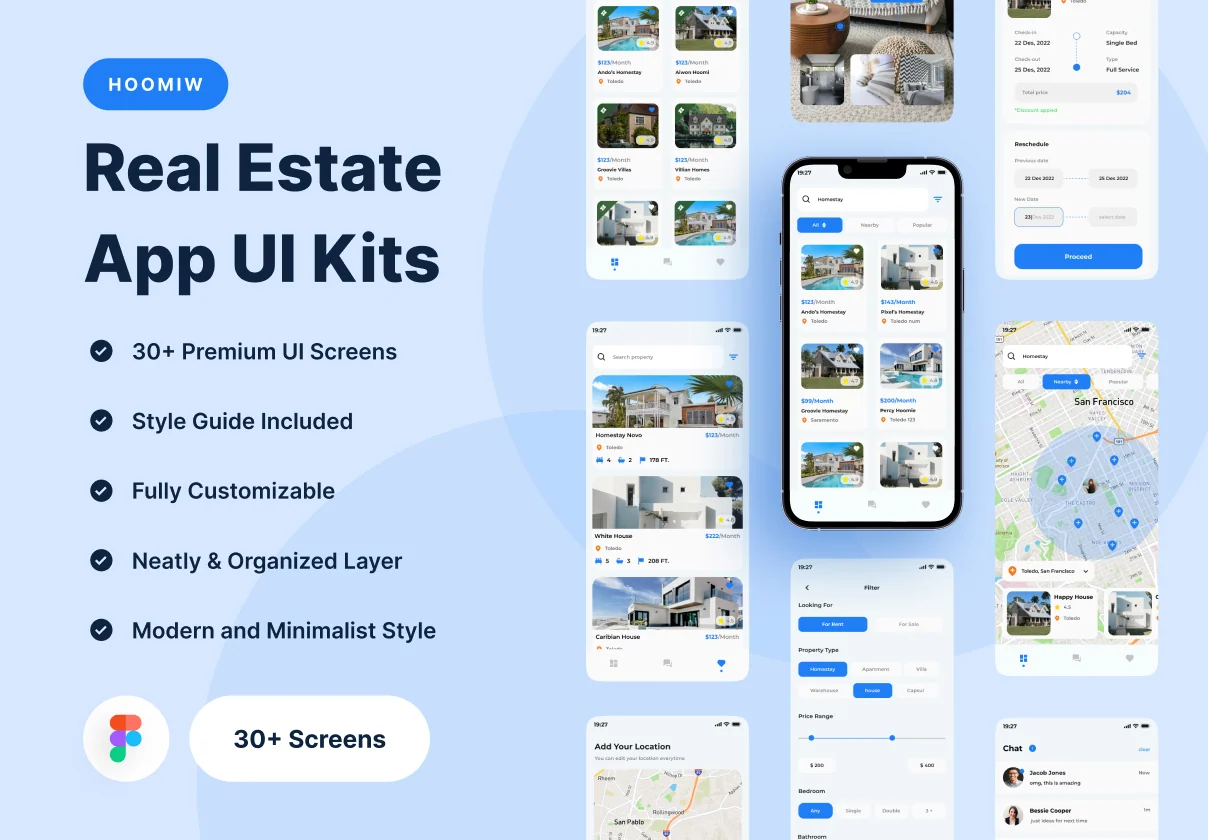 Hoomiw - Real Estate Mobile App UI Kits