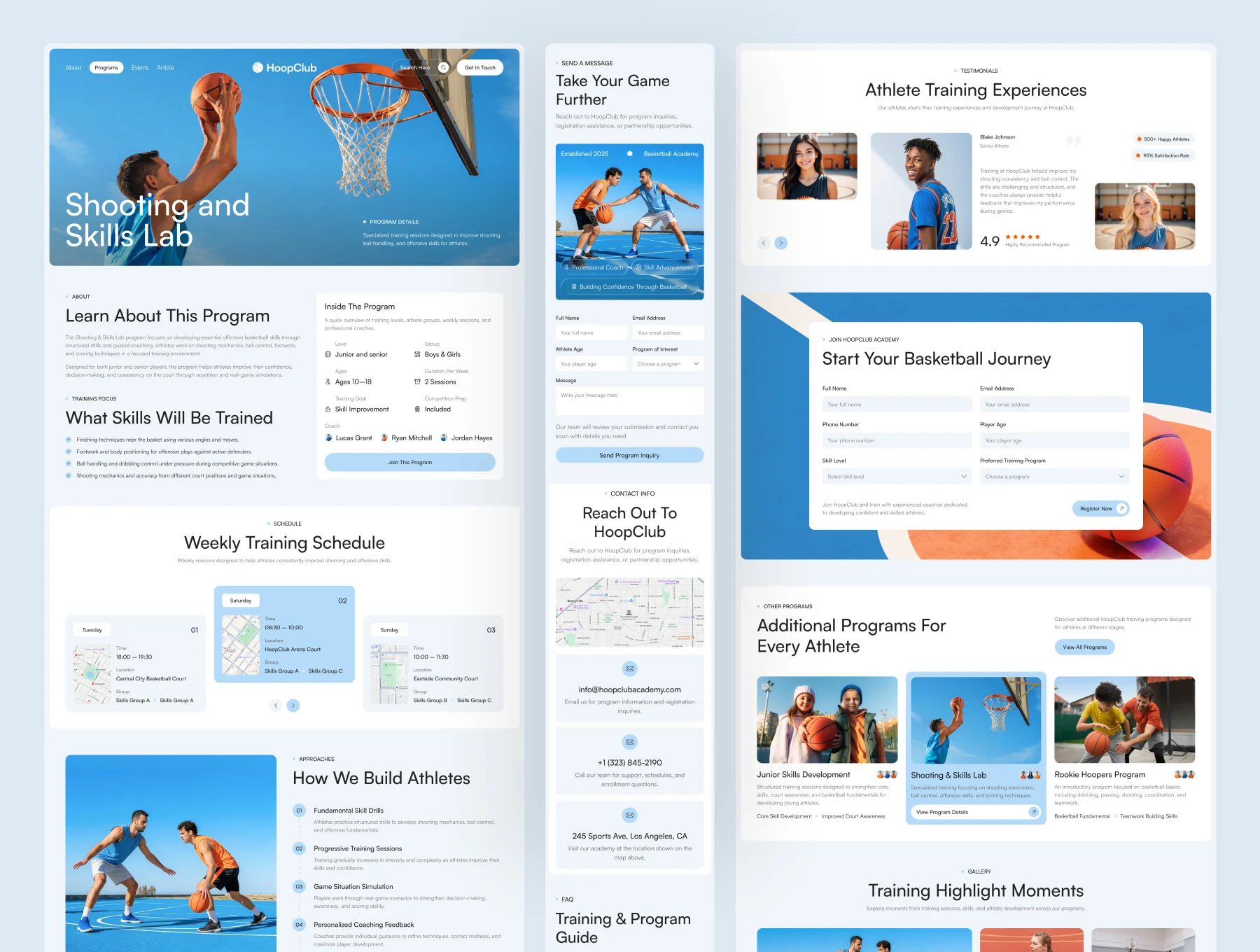 HoopClub – Basketball Academy Website UI Figma Template 4
