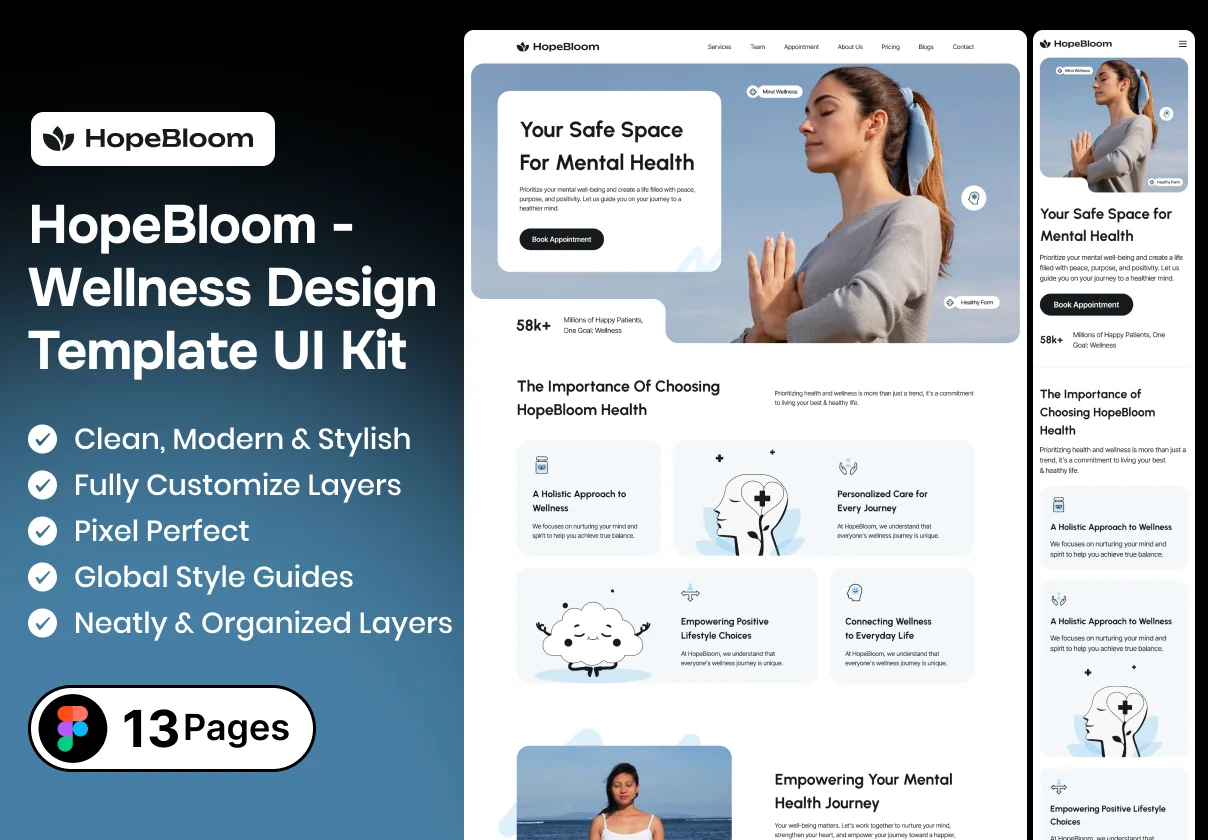 HopeBloom - Wellness Website Template