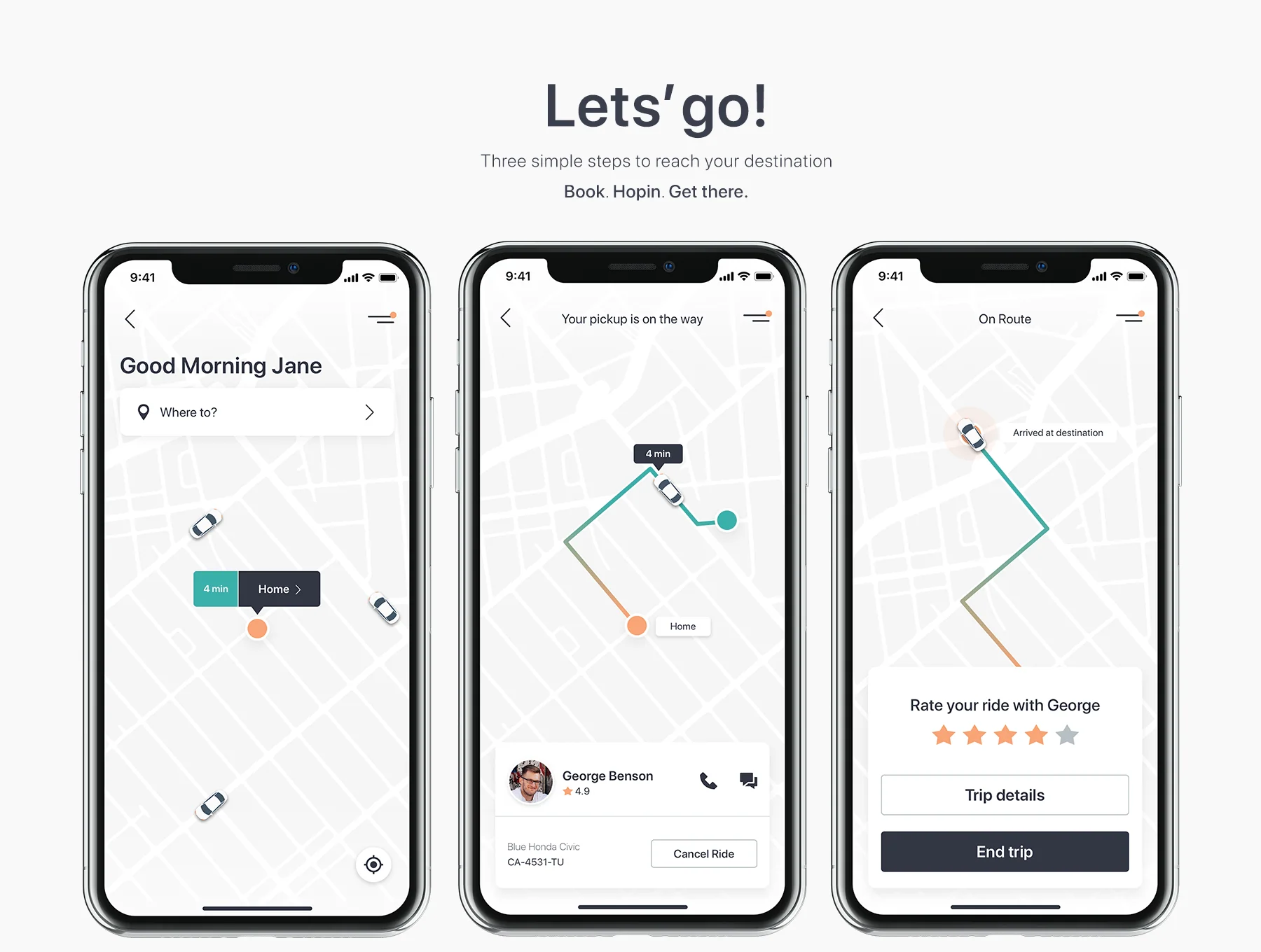 Hopin Ride Booking UI Kit 2