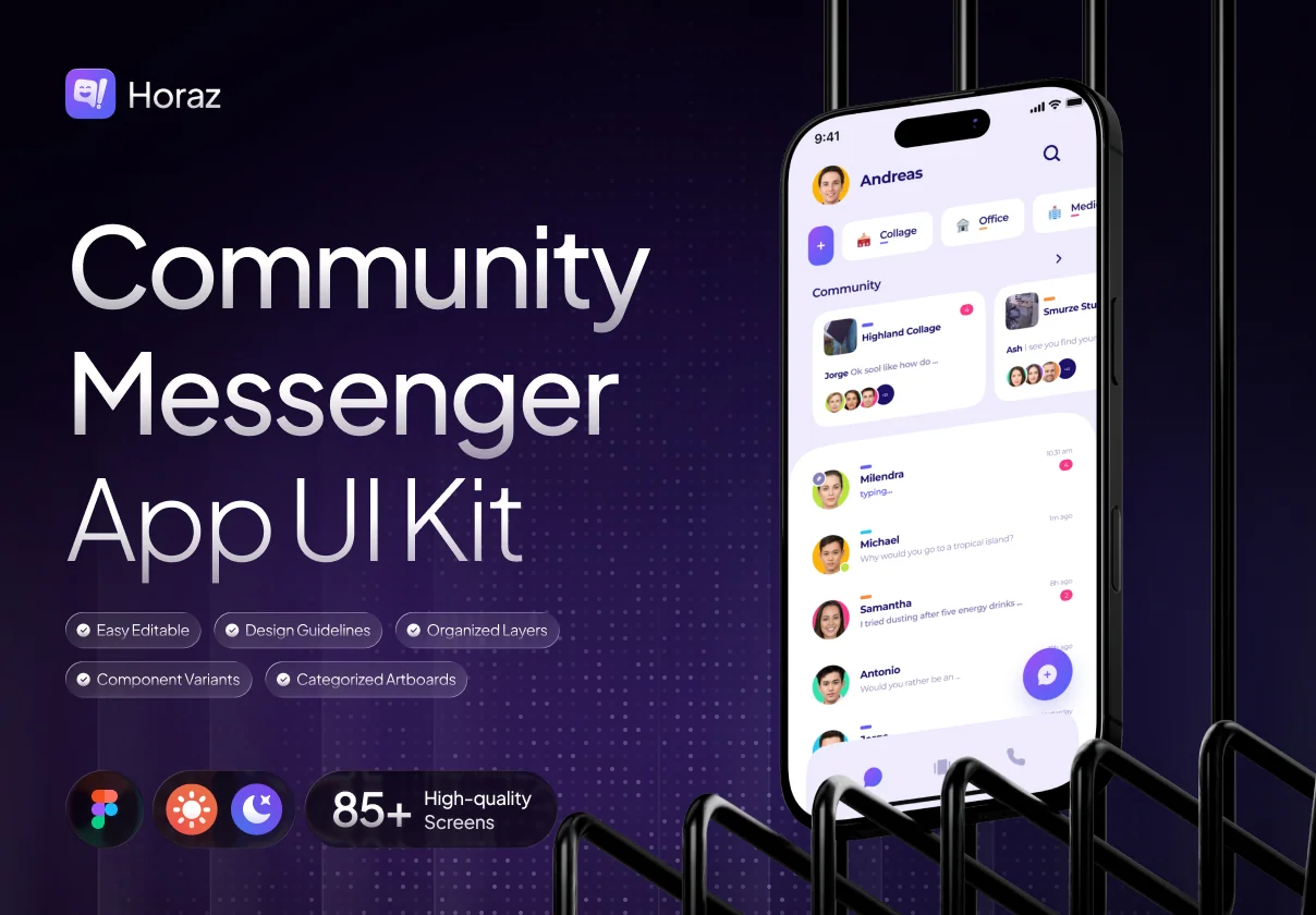 Horaz - Community Messenger App UI Kit