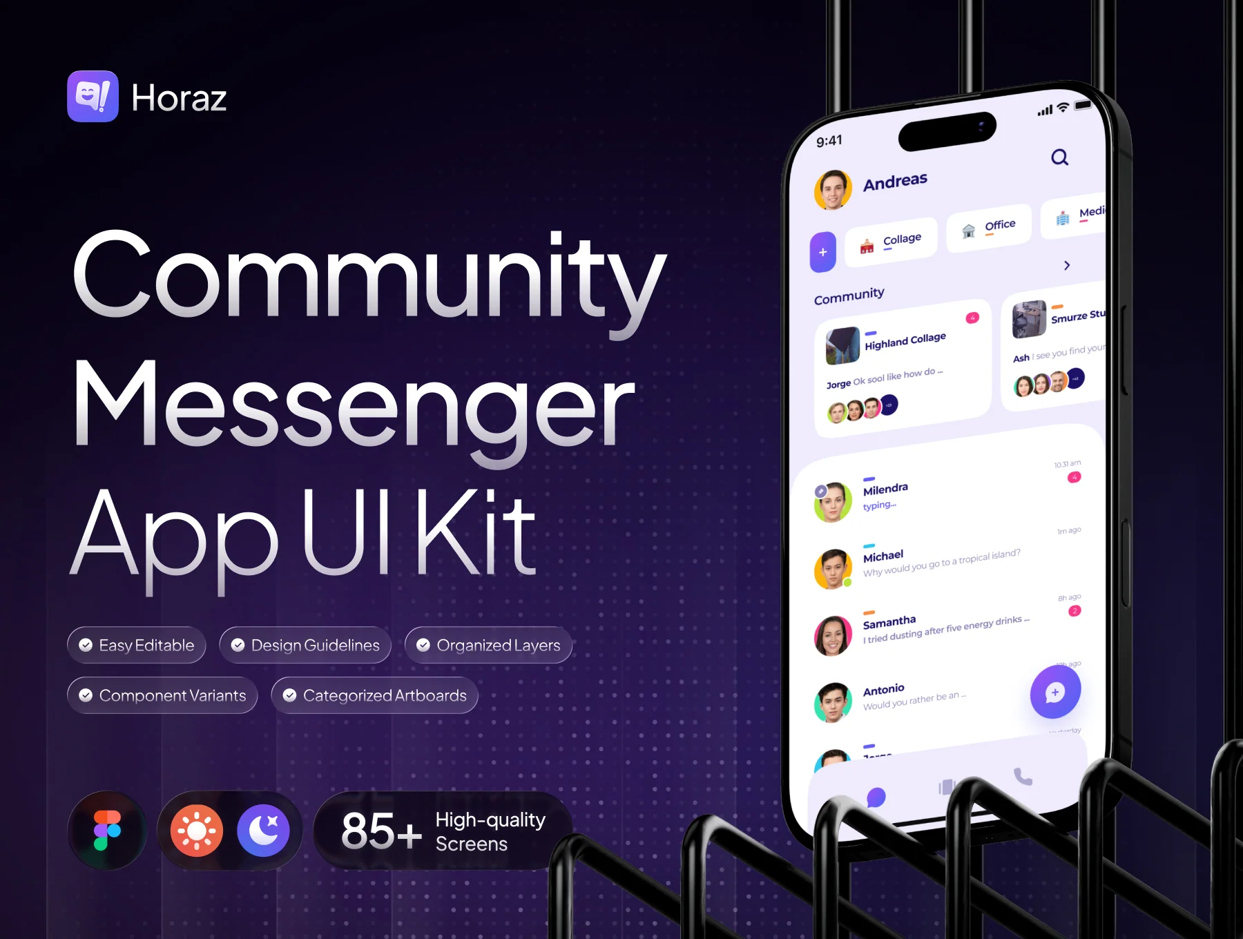 Horaz - Community Messenger App UI Kit