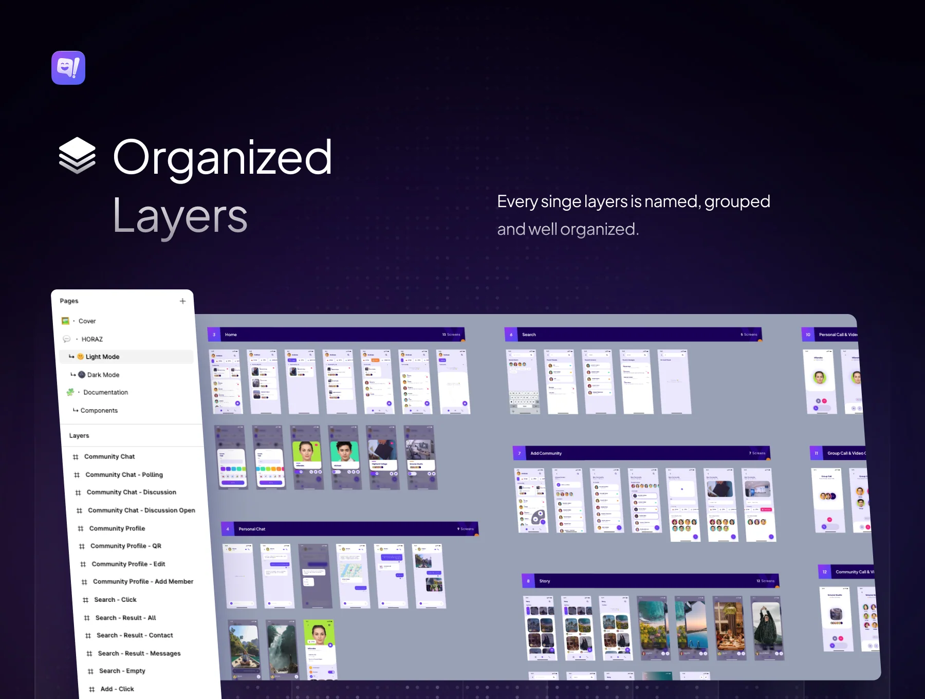 Horaz -  Community Messenger App UI Kit 4