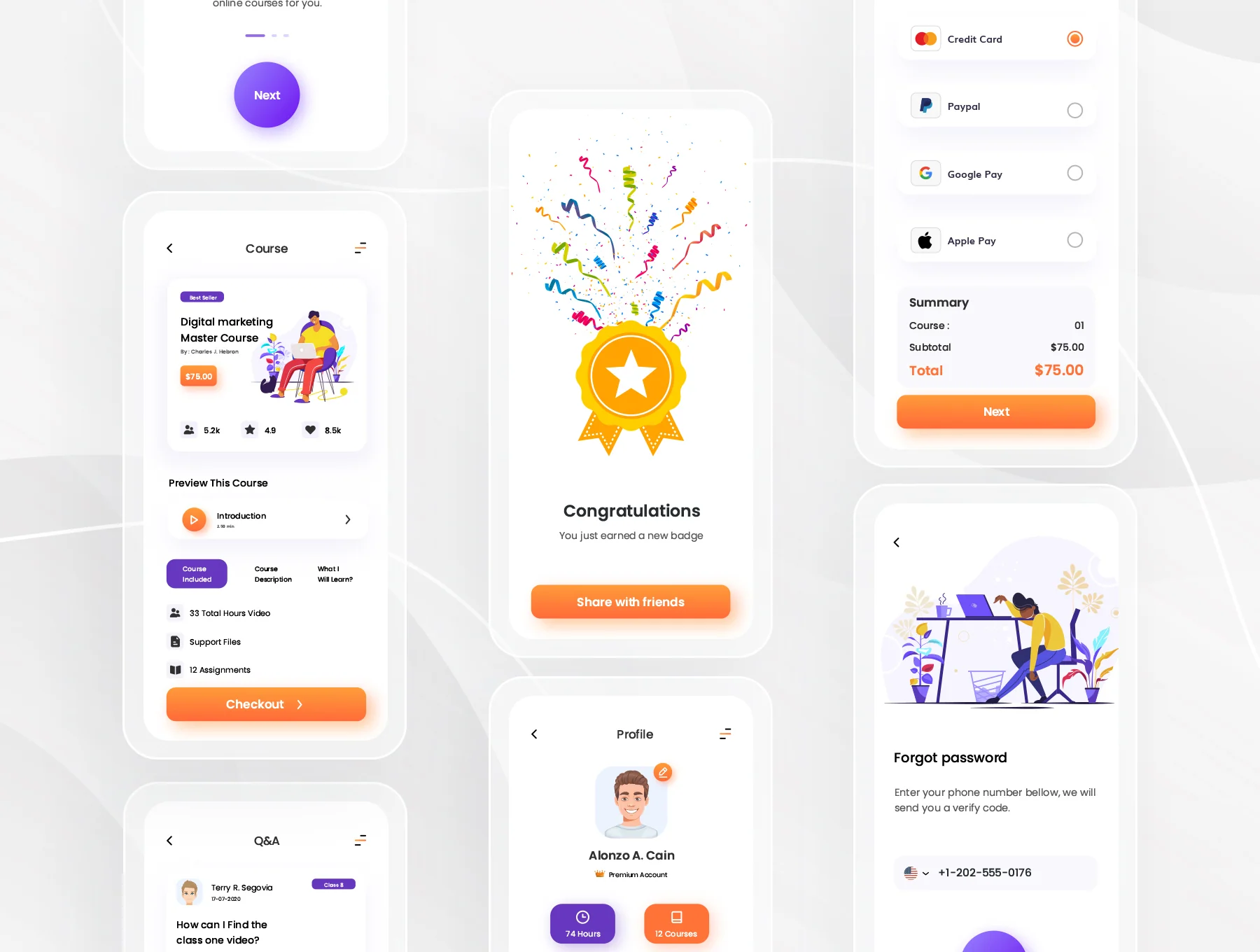 Horbax Online Learning  App UI Kit. 2
