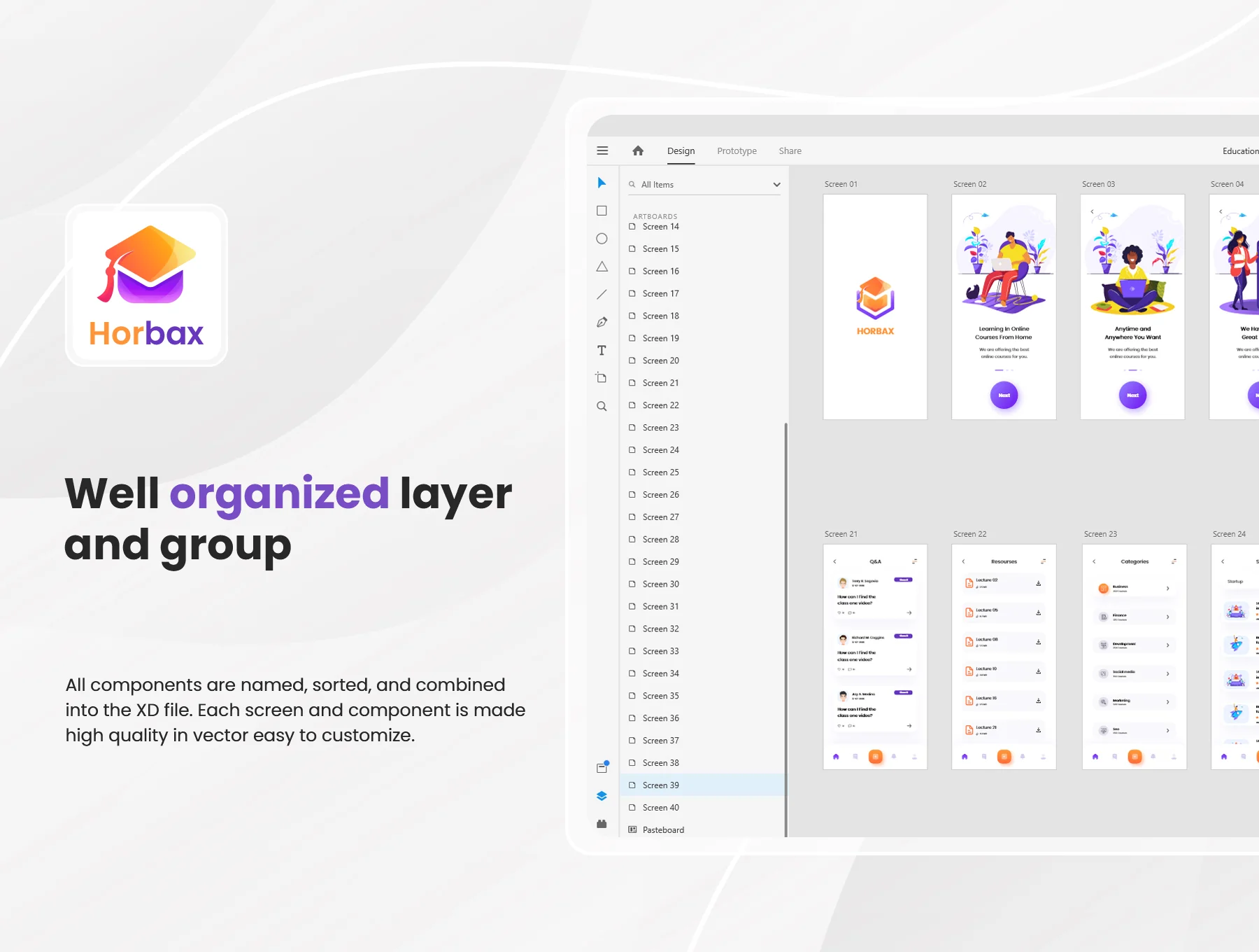 Horbax Online Learning  App UI Kit. 6