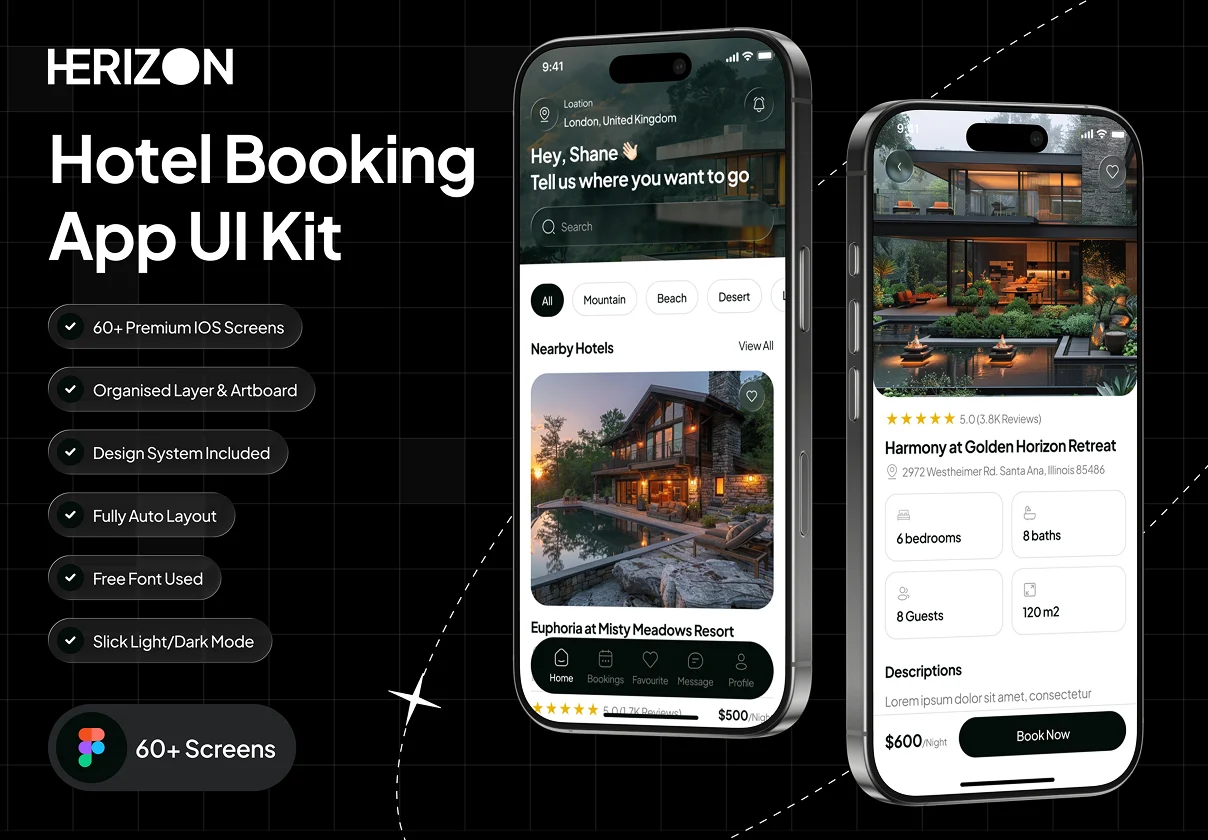 Horizon - Hotel Booking App UI Kit