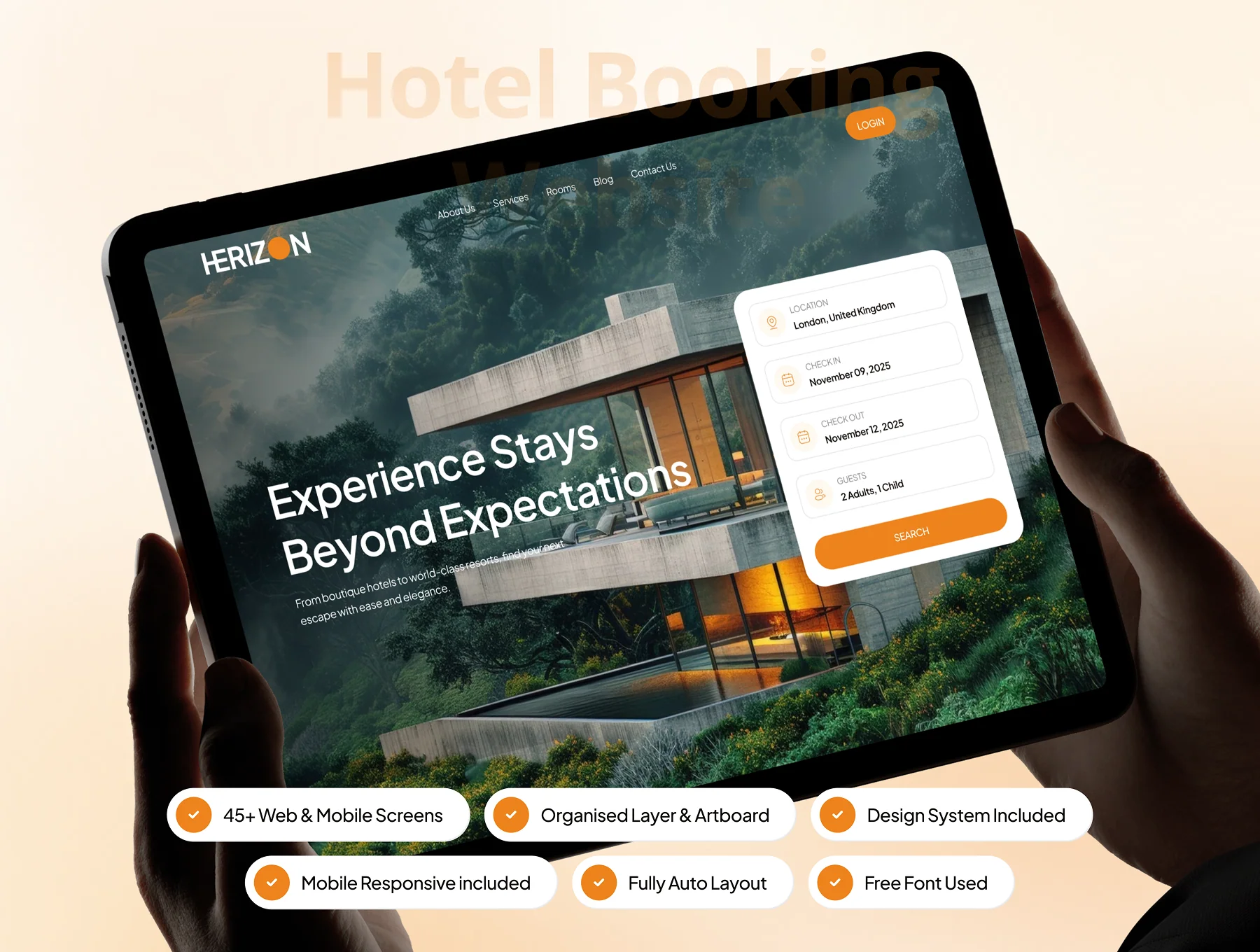 Horizon - Hotel Booking Website UI Kit