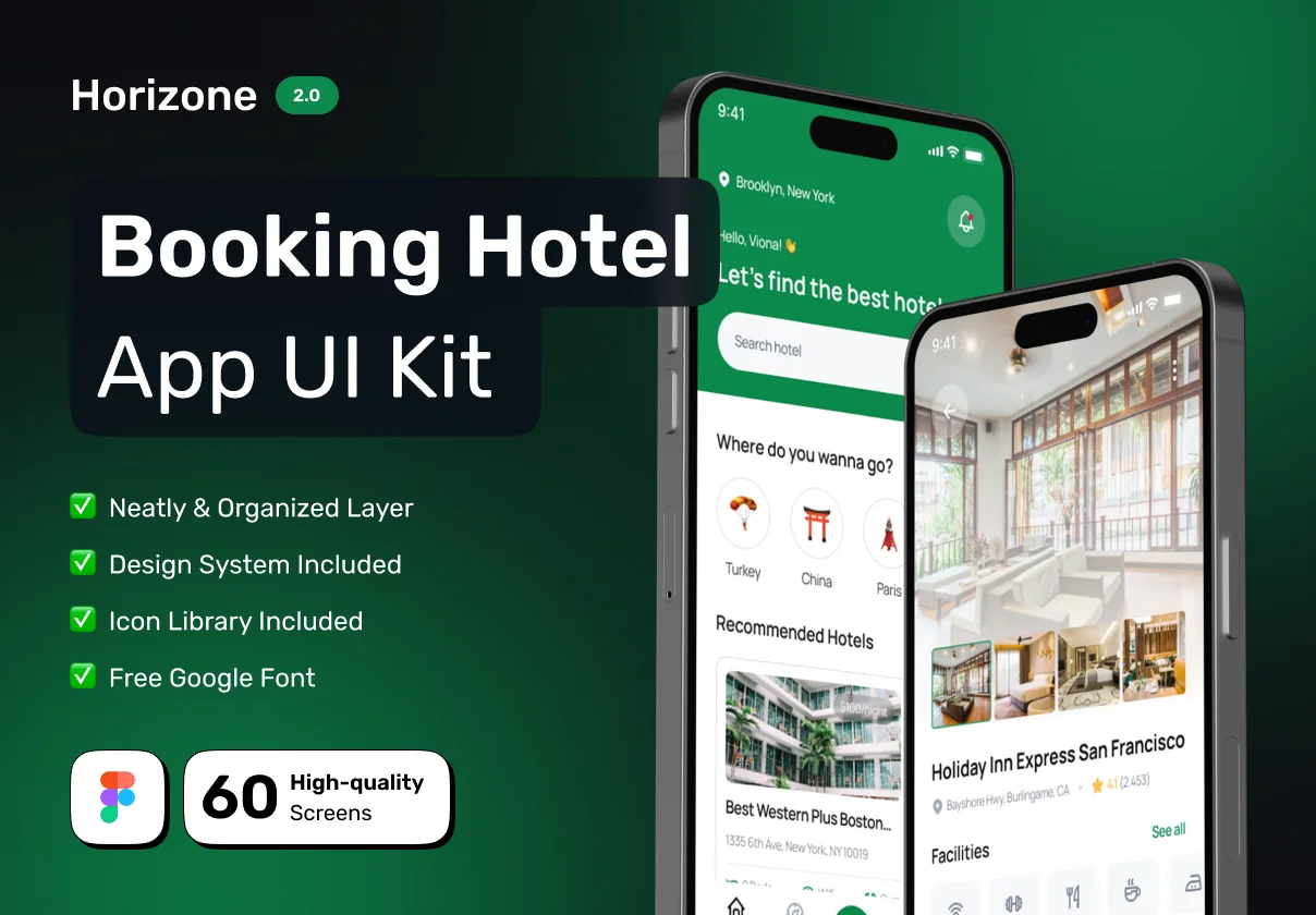 HORIZONE - Booking Hotel App UI Kit