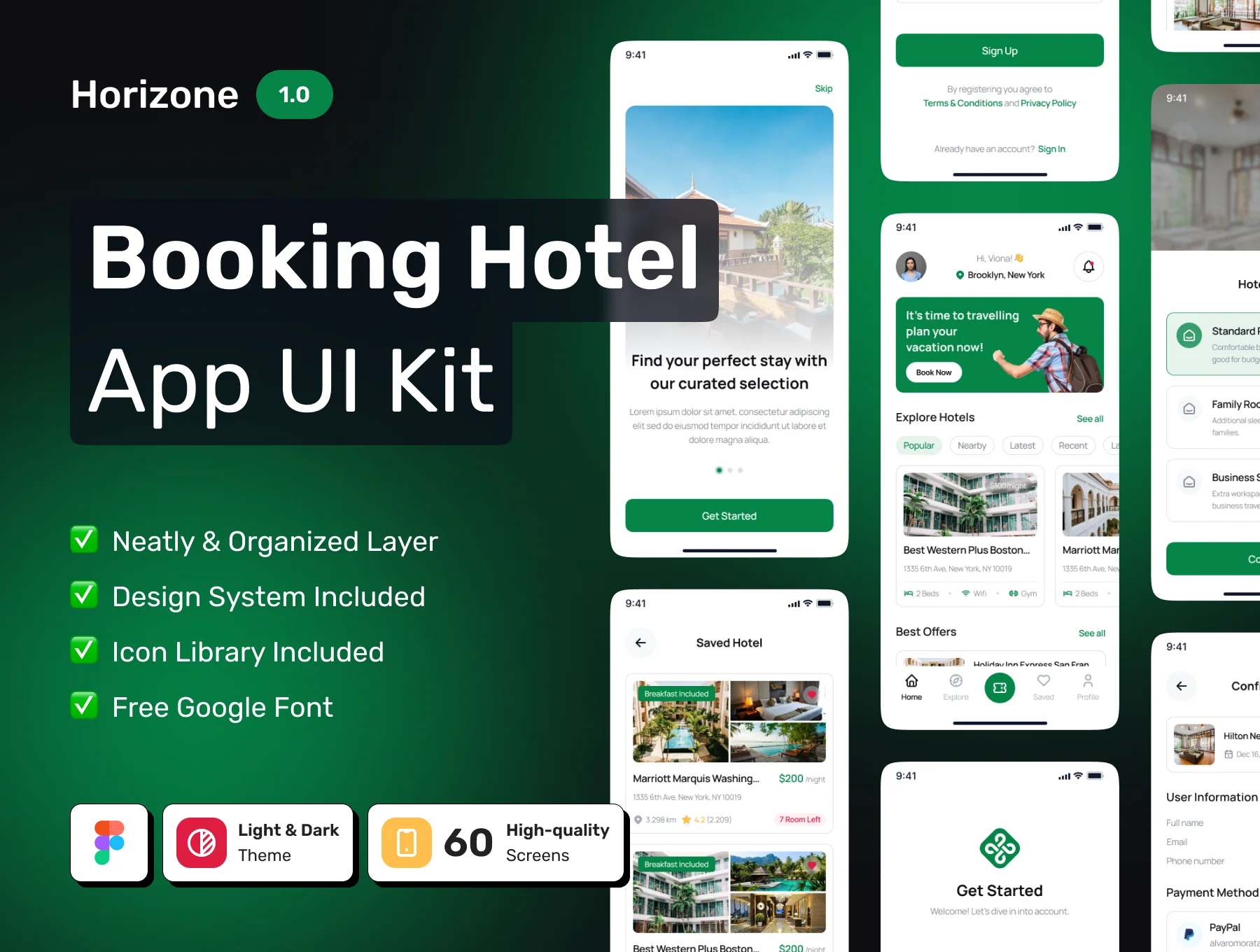 HORIZONE - Booking Hotel App UI Kit