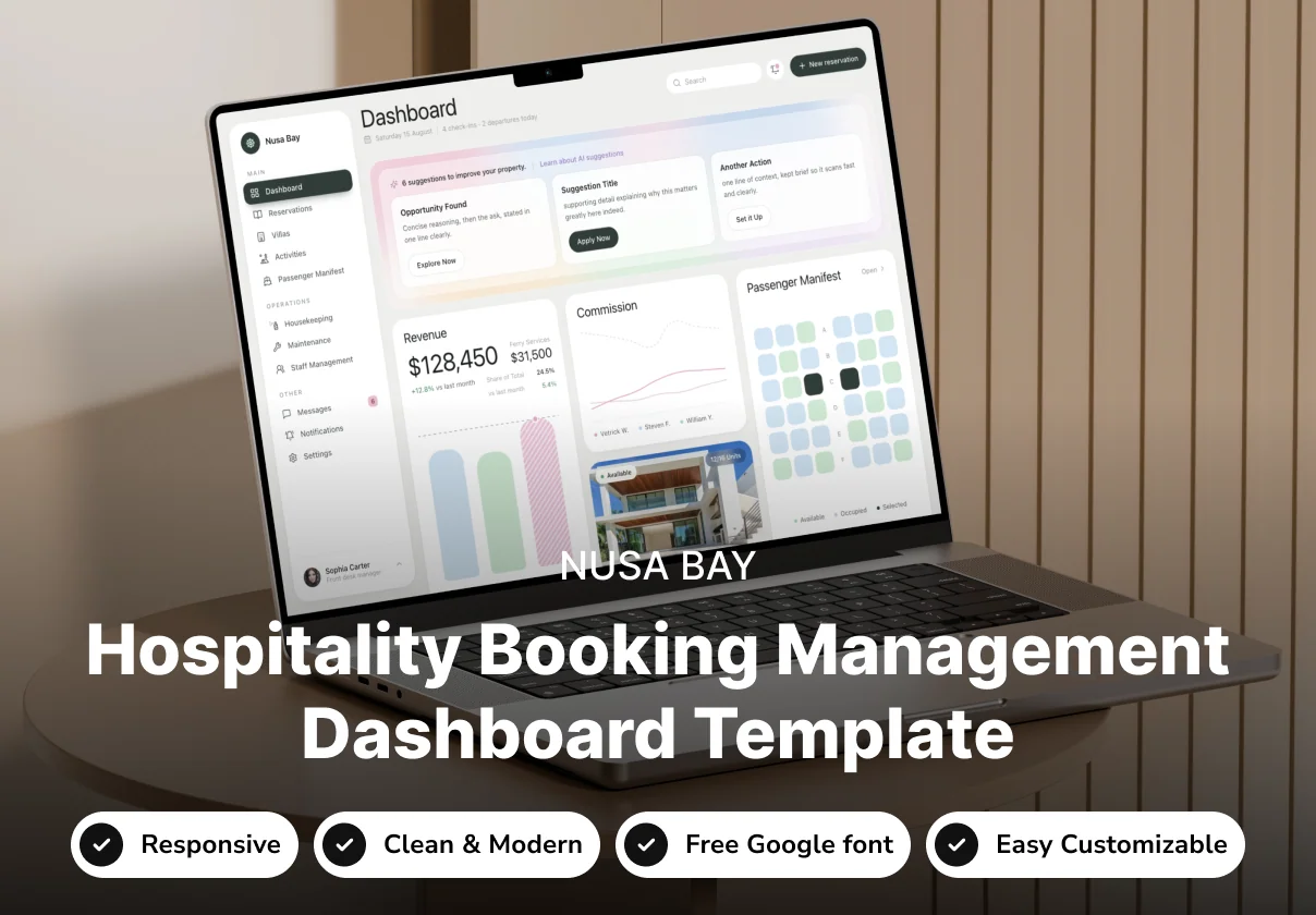 Hospitality Booking Management Dashboard Template