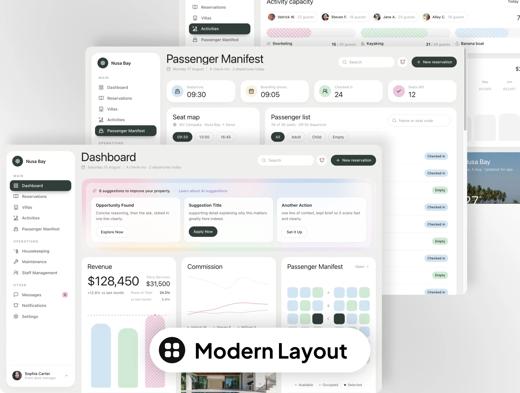 Hospitality Booking Management Dashboard Template 3