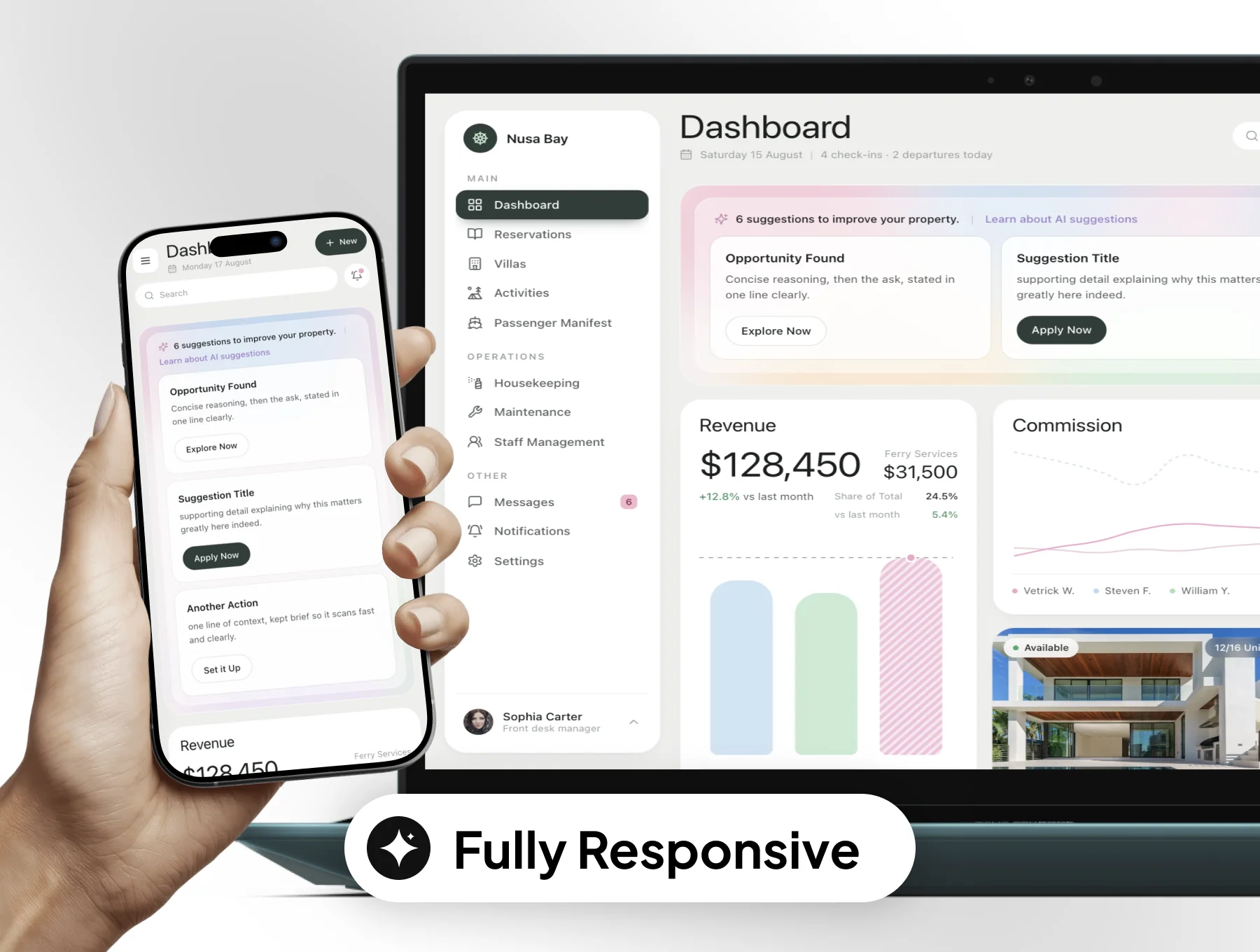 Hospitality Booking Management Dashboard Template 5