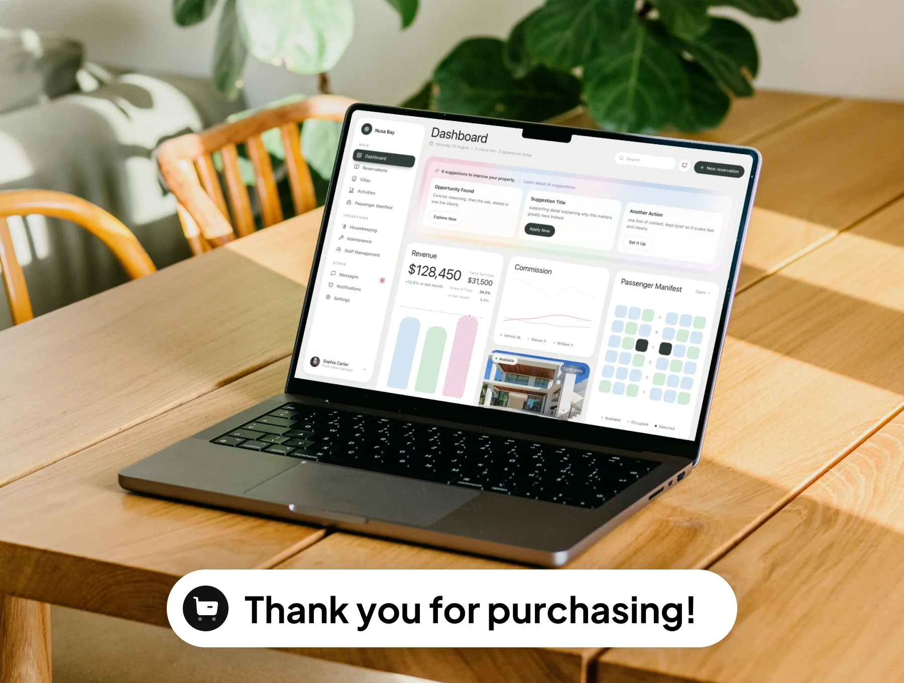 Hospitality Booking Management Dashboard Template 6