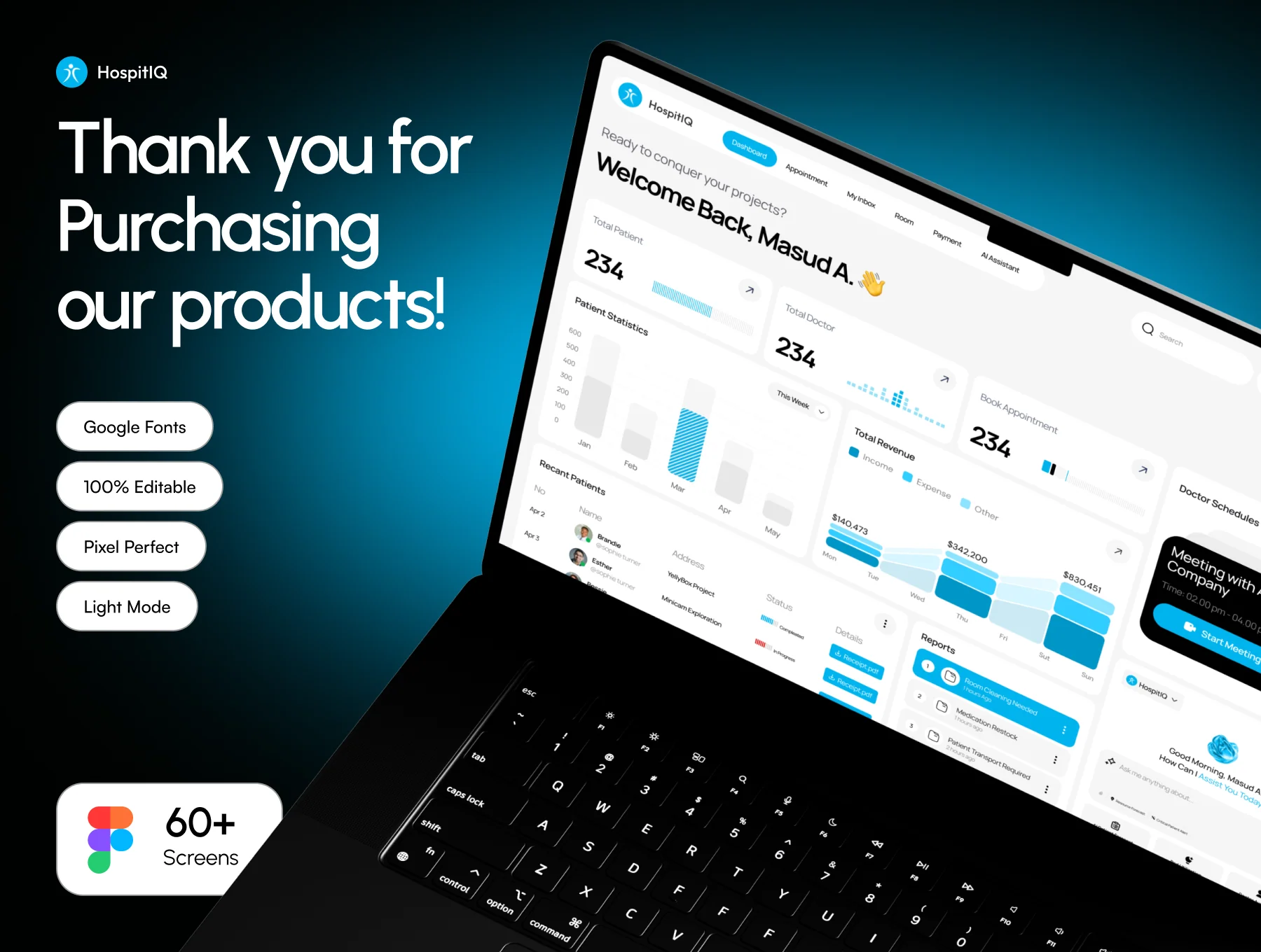HospitIQ - AI SaaS CRM Hospital Management Dashboard UI Kit 8