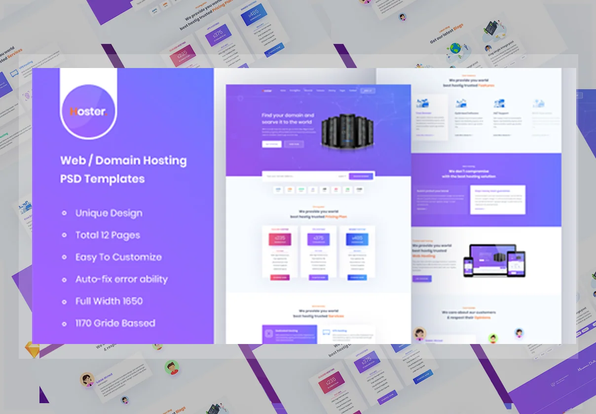 Hoster – Domain Hosting Business PSD Templates