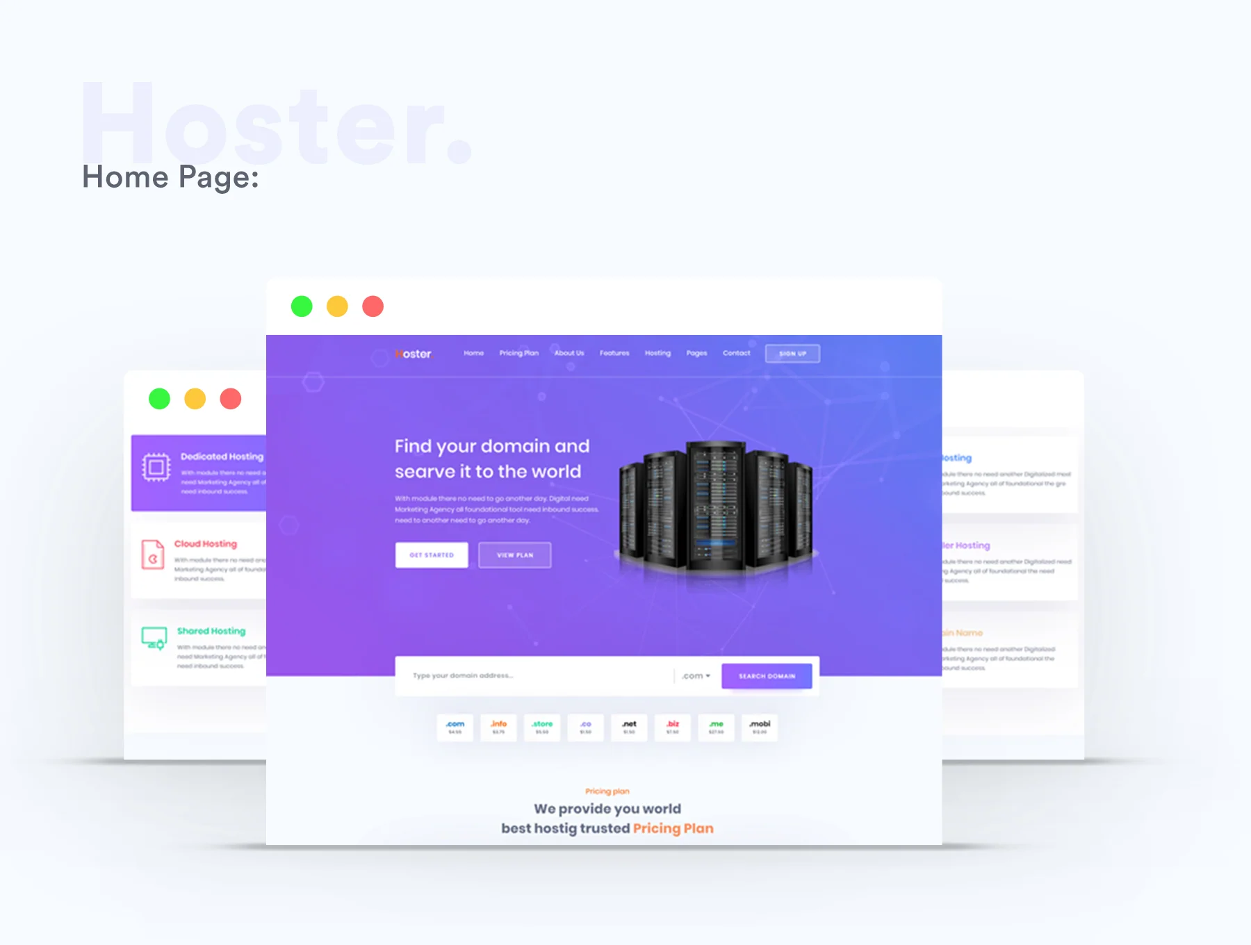 Hoster – Domain Hosting Business PSD Templates 2