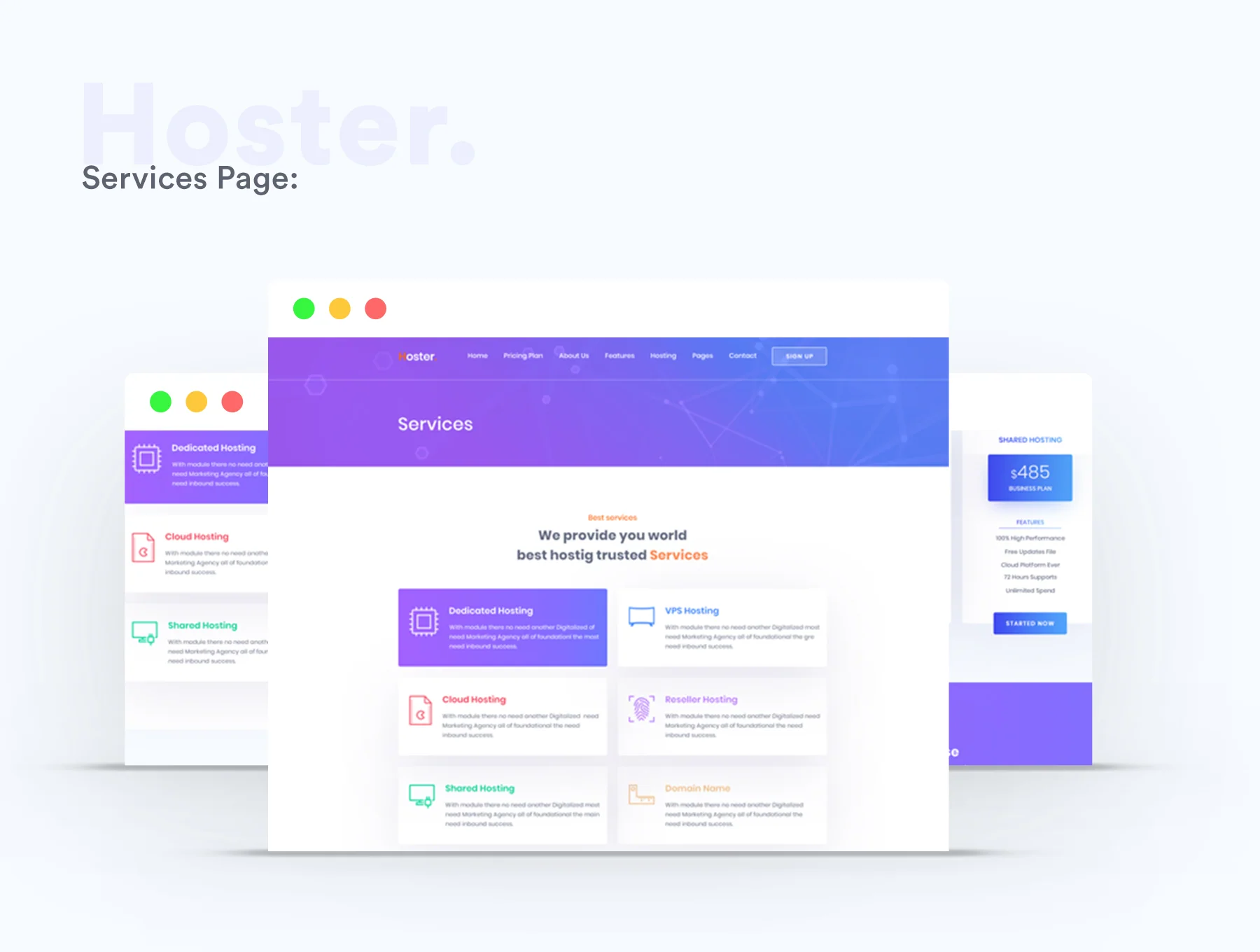 Hoster – Domain Hosting Business PSD Templates 3