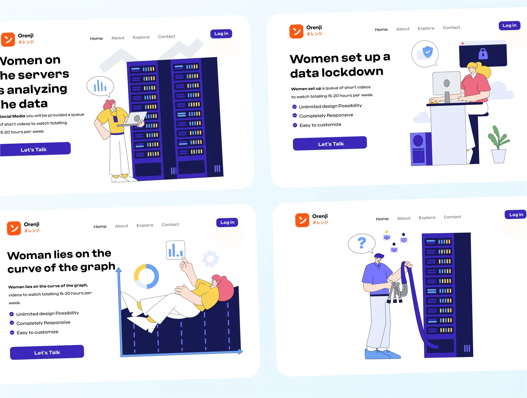 Hosting & Server Technology Illustration Pack 6