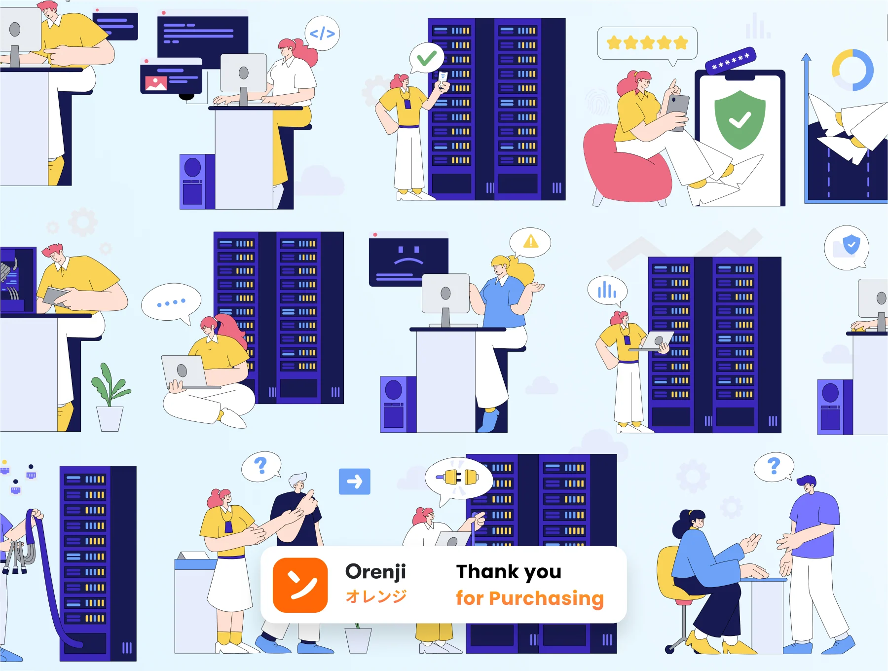 Hosting & Server Technology Illustration Pack 8