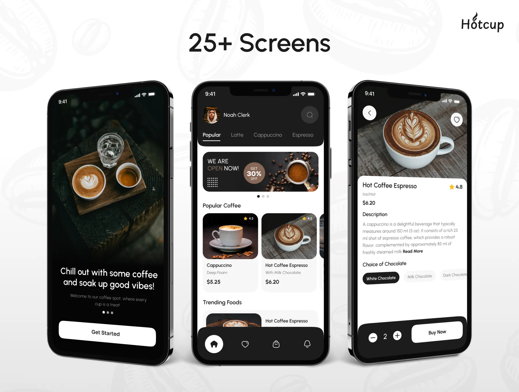 Hotcup - Coffee Shop Mobile App UI Kit 2
