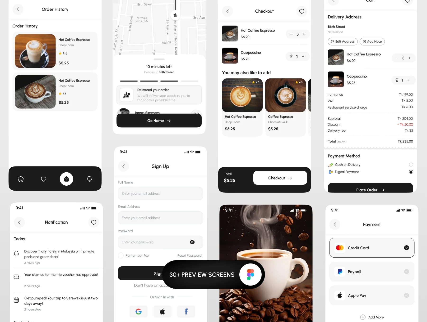 Hotcup - Coffee Shop Mobile App UI Kit 5